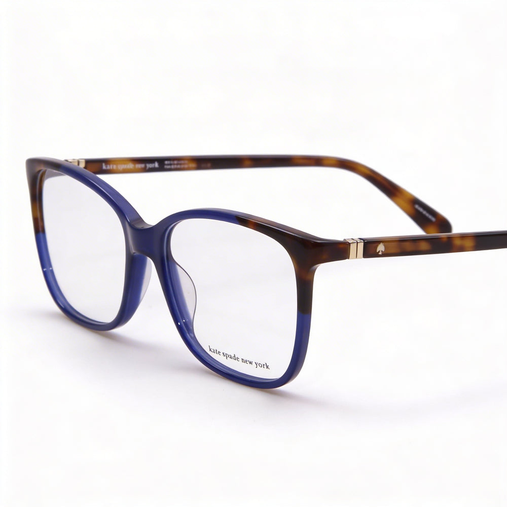 Kate Spade New York Karlyn Women's Blue Havana Full Rim Rectangle Plastic Frame Eyeglasses 53mm