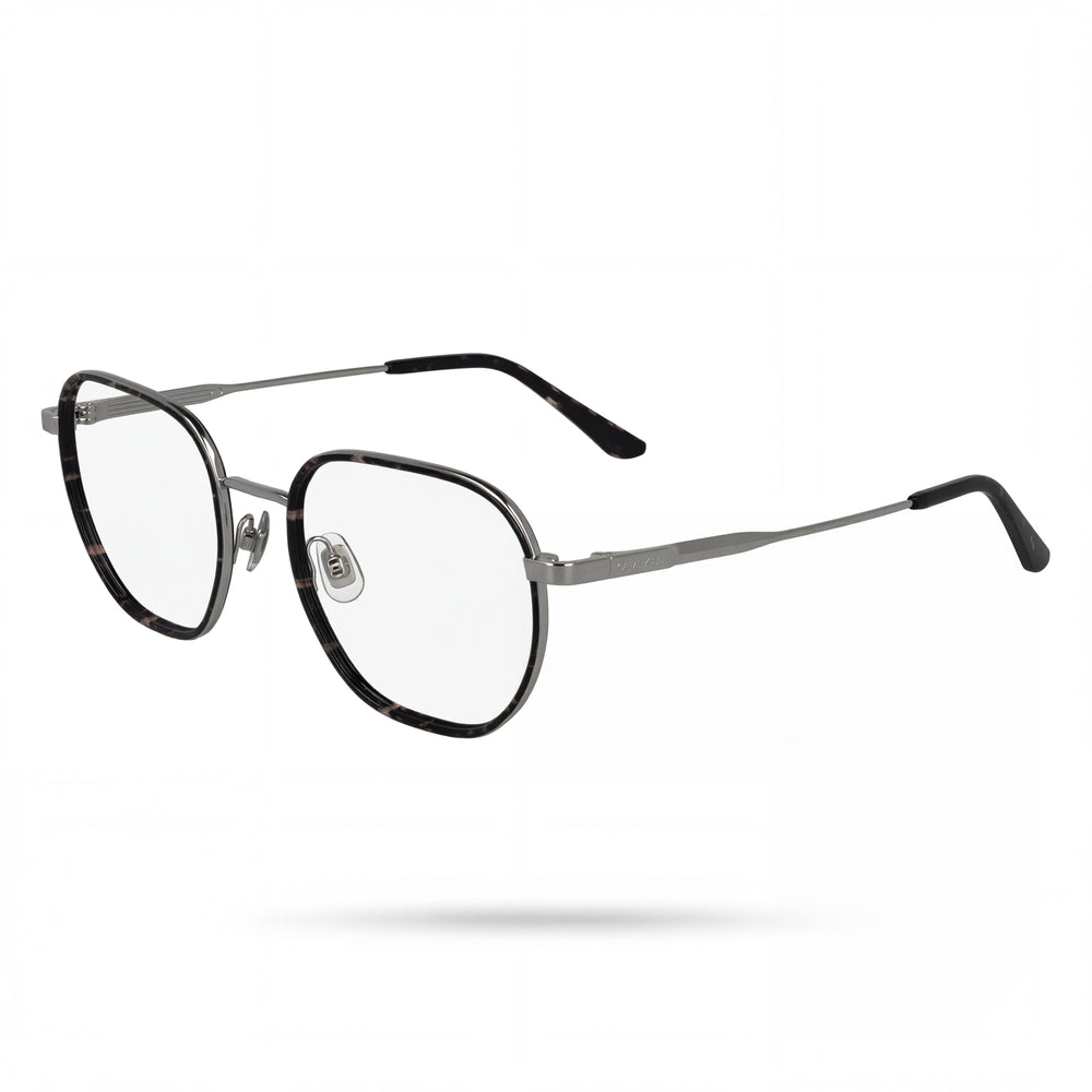 Calvin Klein Ck24113 Full-Rim Square Metal Eyeglasses for Men in Grey Havana, Size 50-19-145