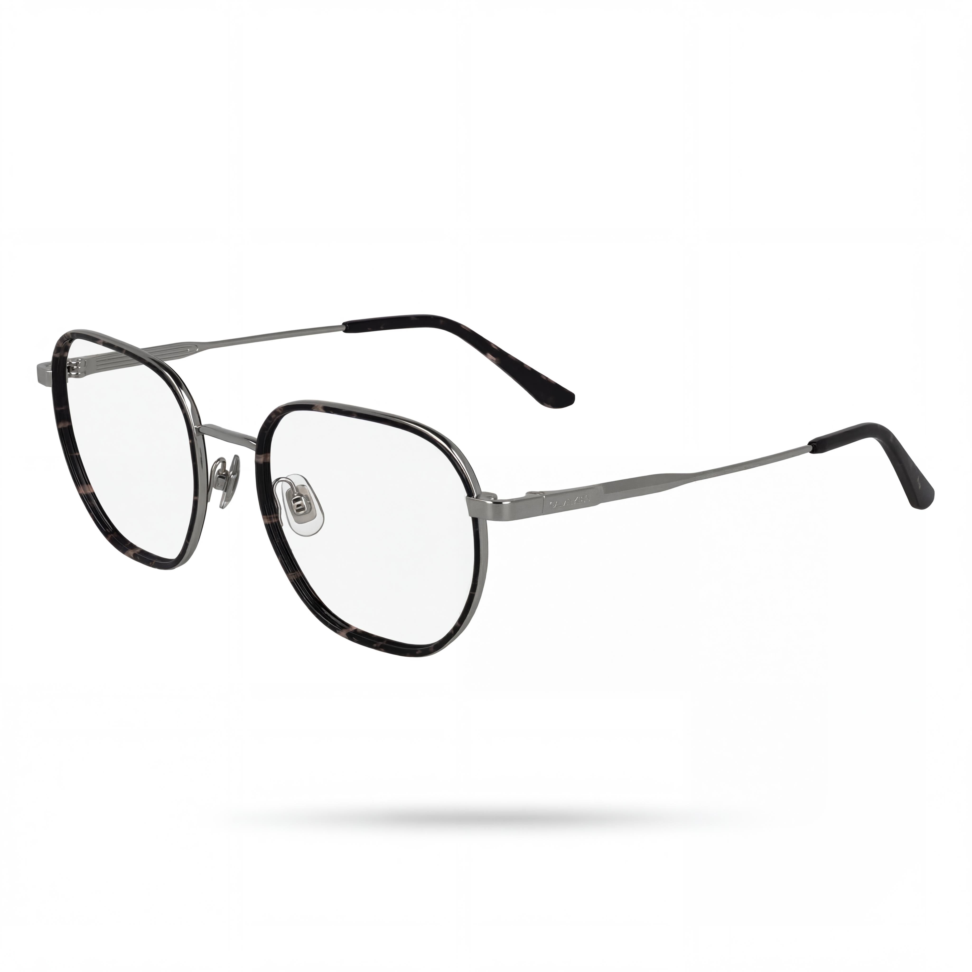 Calvin Klein Ck24113 Gafas Cuadradas de Metal con Montura Completa para Hombre en Habana Gris, Talla 50-19-145, Photo 1