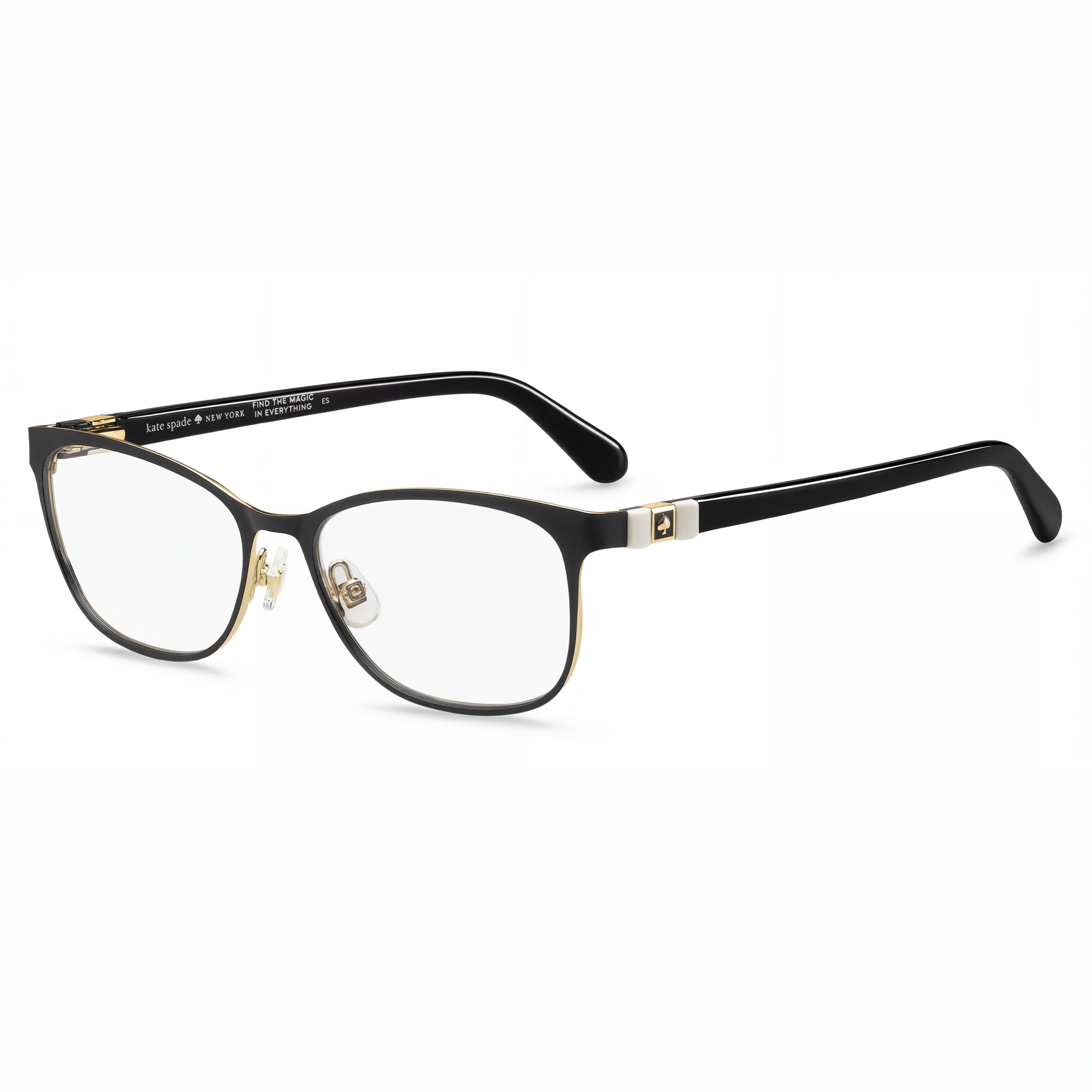 kate spade new york Jonae Women's Black Metal Eyeglasses with 51mm Lens Width, 16mm Bridge Width, and 140mm Temple Length, Photo 1
