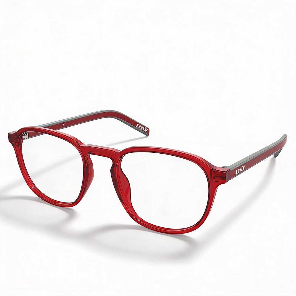 Gafas de sol Levi's Lv 1024 para mujer con montura de plástico roja, lentes de 50 mm, puente de 20 mm y patillas de 145 mm.