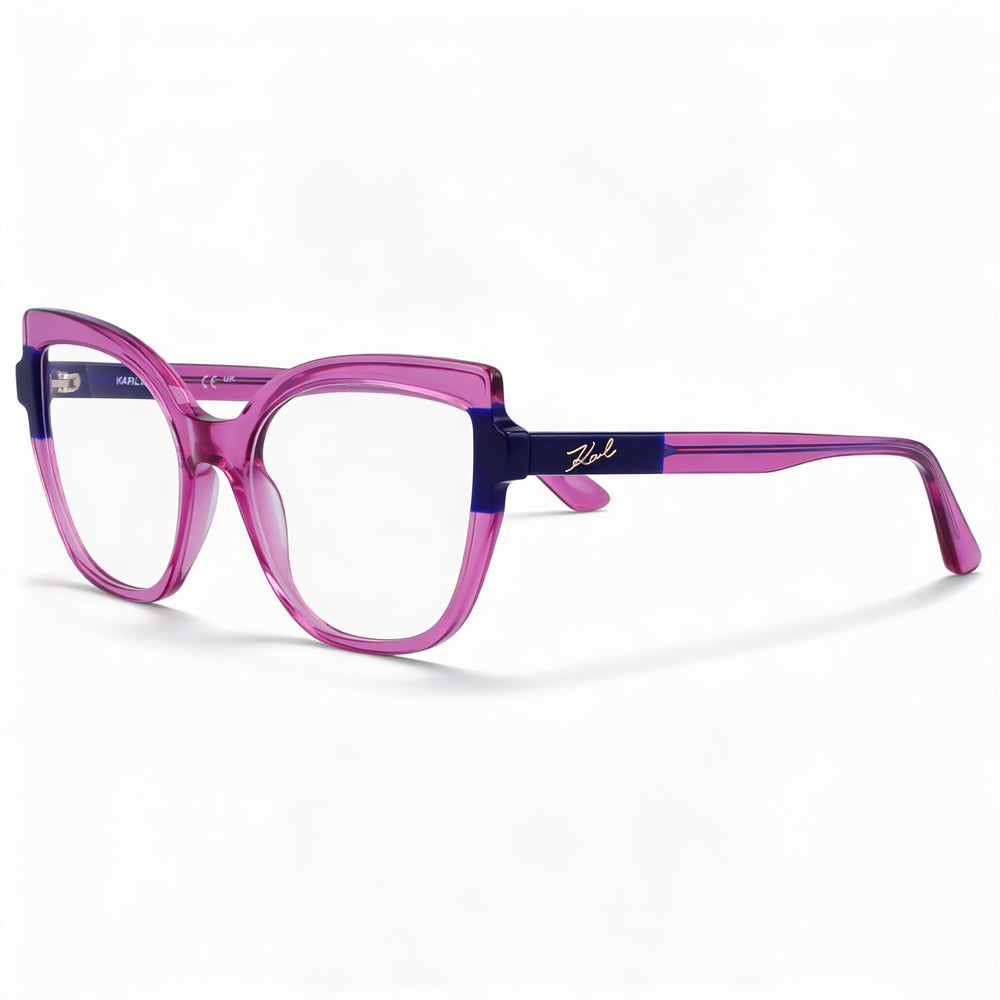 Gafas KARL LAGERFELD Unisex Modernas con Montura de Acetato Verde Cereza y Lentes de Policarbonato de 54 mm