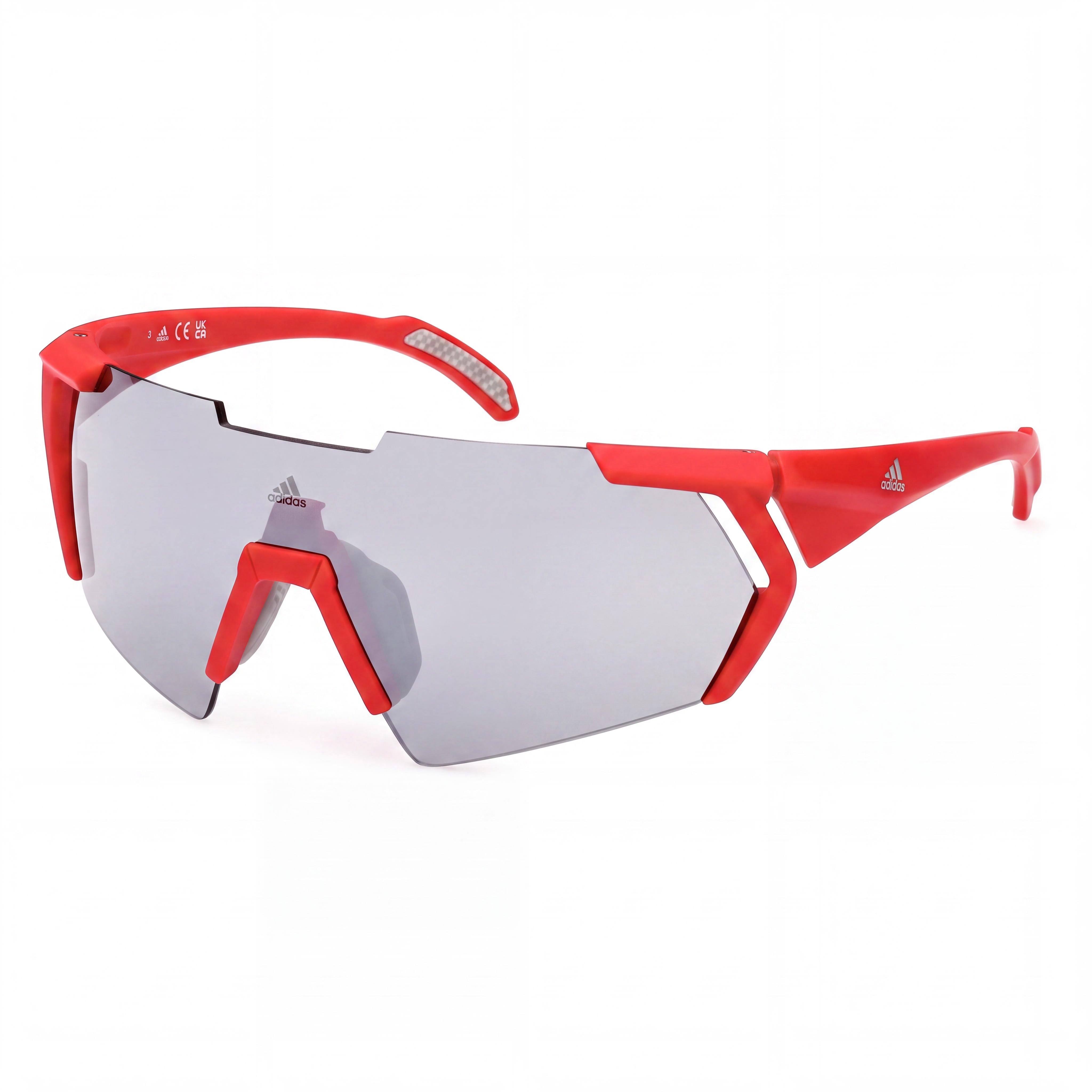 adidas Gafas de sol modernas para hombre, con protección UV, sin polarizar, espejo rojo brillante inyectado, humo, 140 mm, Photo 1