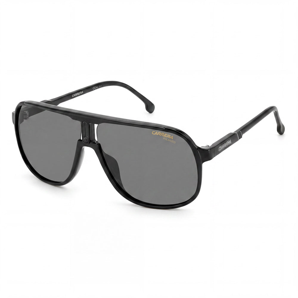 Carrera 1047/S Unisex Square Black Plastic Frame Polarized Grey Lenses UV Protection 62mm