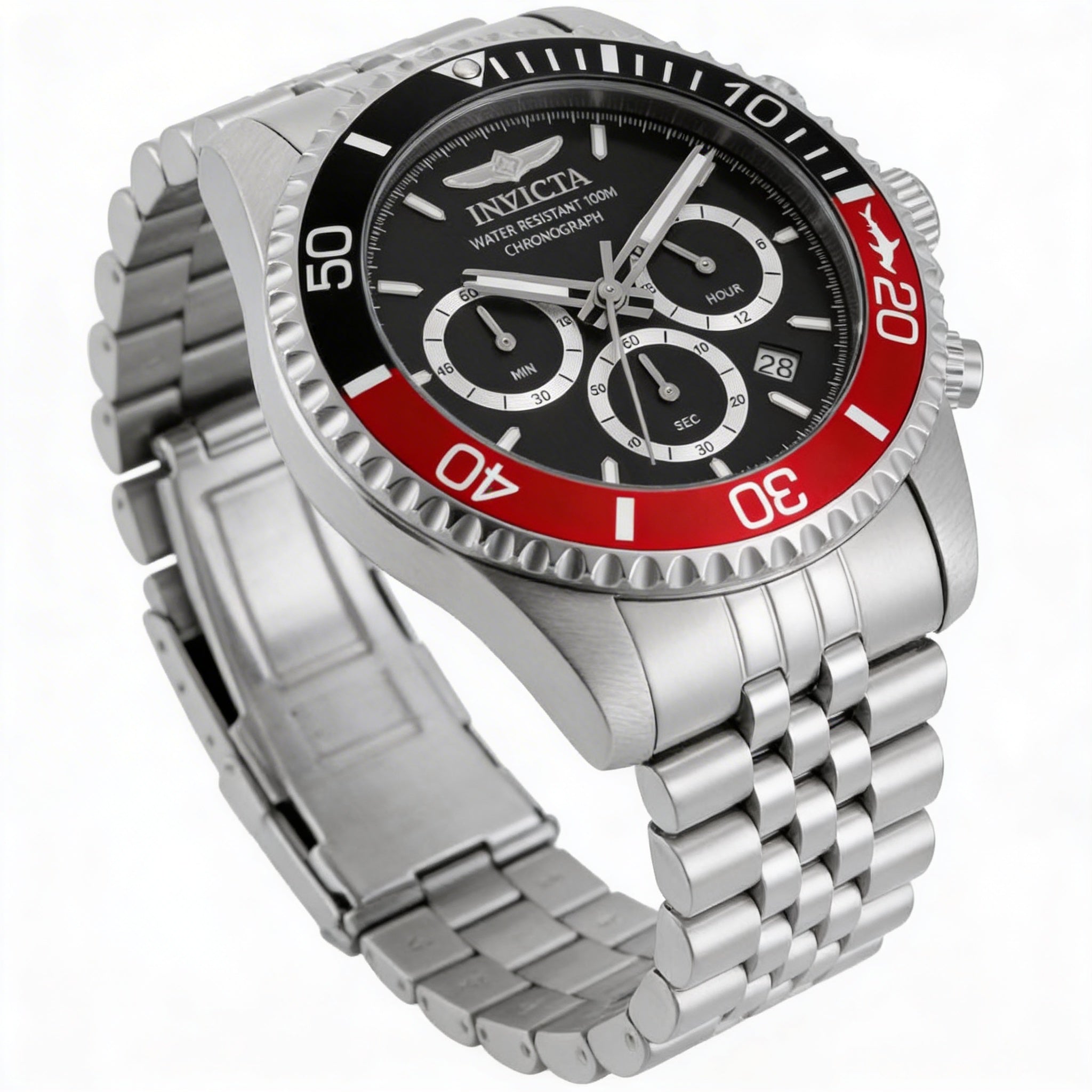 Invicta Pro Diver 49838 Unisex Silver Stainless Steel Case Black Dial Chronograph Quartz Watch 43mm, Photo 1