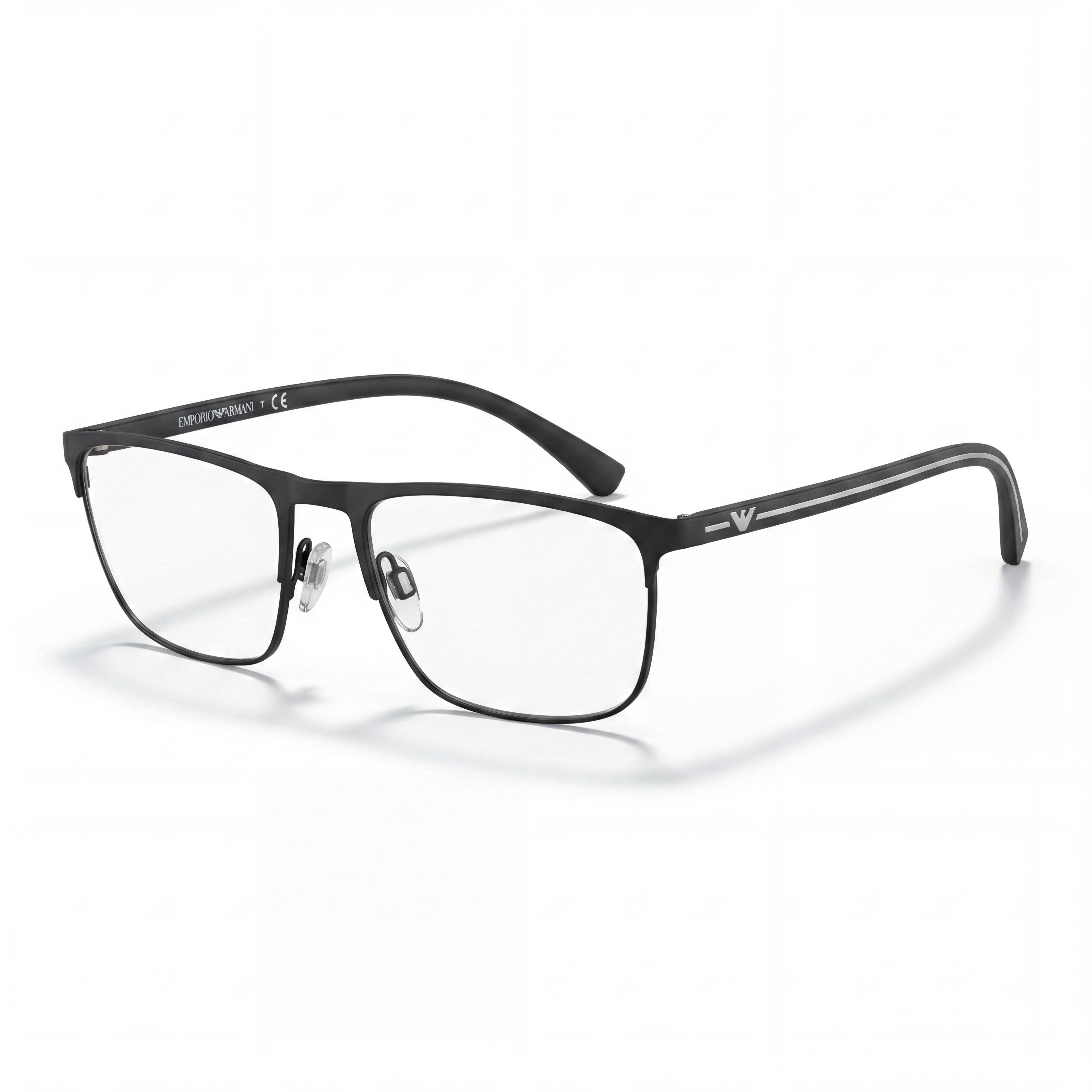 Emporio Armani Ea1079 Square Full Rim Rubber Black Non-Polarized Lens Optical Eyeglasses, Lens Width 55mm, Photo 1