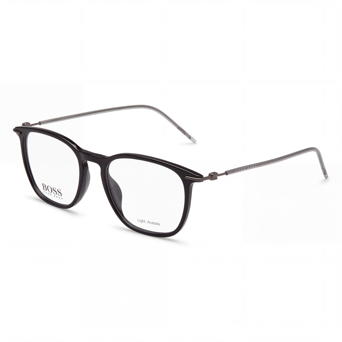 BOSS Audio Systems Modern Unisex Black Gunmetal Acetate Polycarbonate Non-Polarized Eyeglasses 50mm, Photo 1