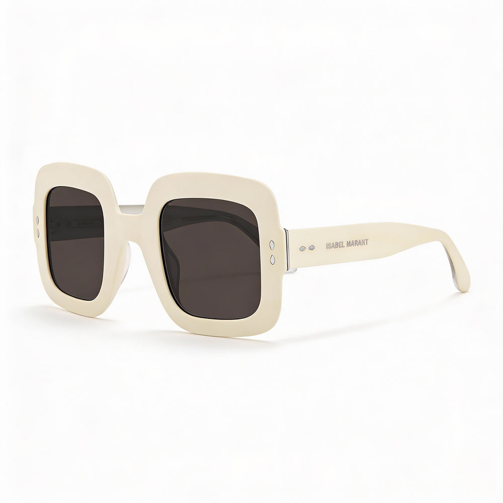 Isabel Marant IM 0074/G/S Gafas de sol cuadradas de acetato para mujer, sin polarizar, con protección UV, 49 mm, color marfil
