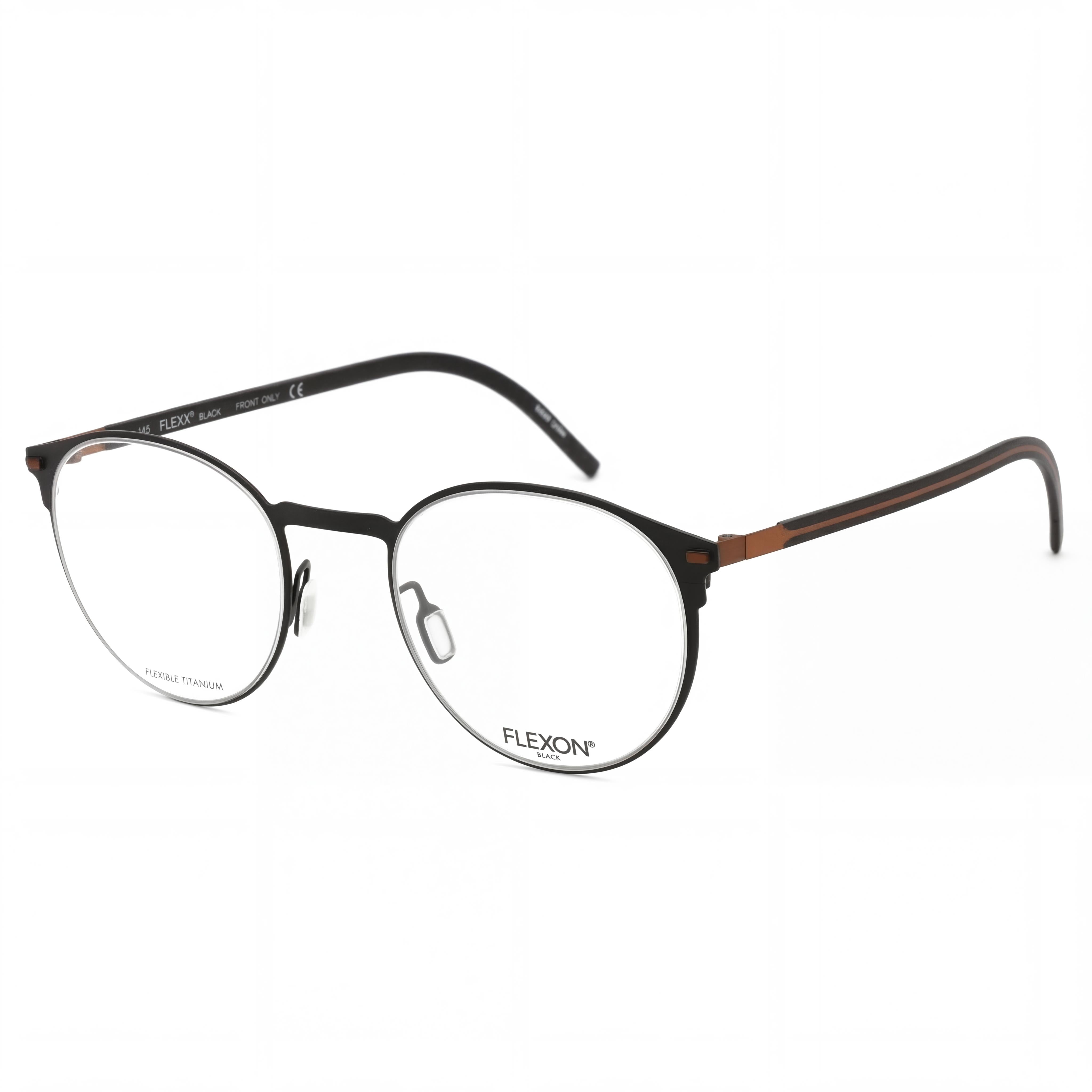 Flexon B2075 Unisex Metal Eyeglass Frame Black 49mm, Photo 1
