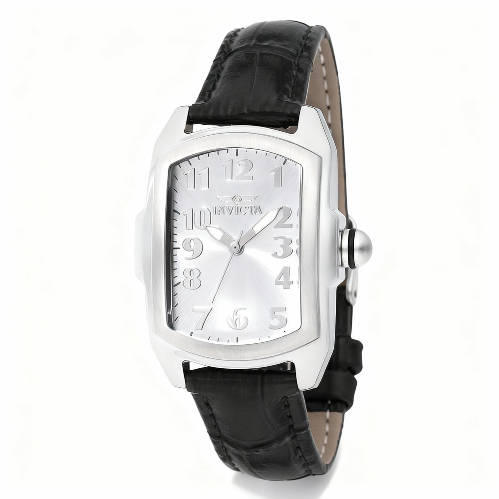 Reloj Invicta Lupah 48949 para mujer, caja de acero inoxidable plateada, correa de piel y movimiento de cuarzo, 29 mm