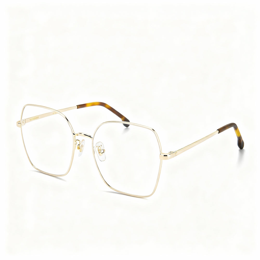 Montura de gafas Carrera 3035 de acero inoxidable color dorado y marfil para mujer, lentes de 53 mm, puente de 140 mm, patillas de 18 mm