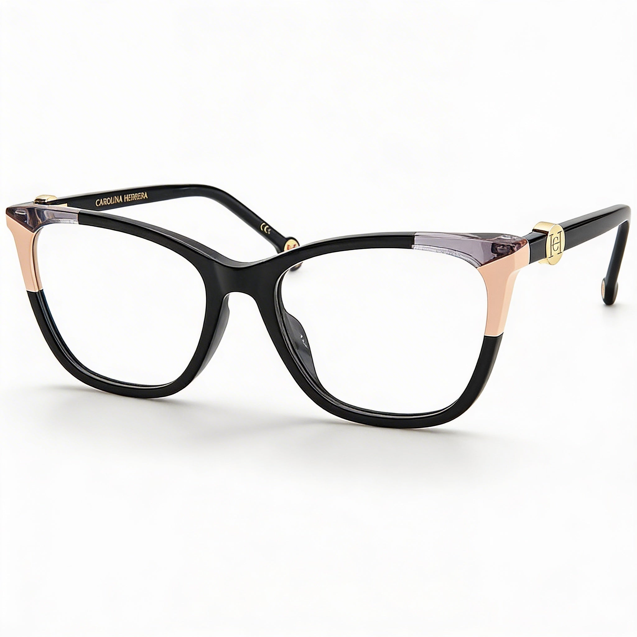 Carolina Herrera Ch 0057 Women's Cat Eye Acetate Frame Non- Eyeglasses Black Nude 53mm, Photo 1