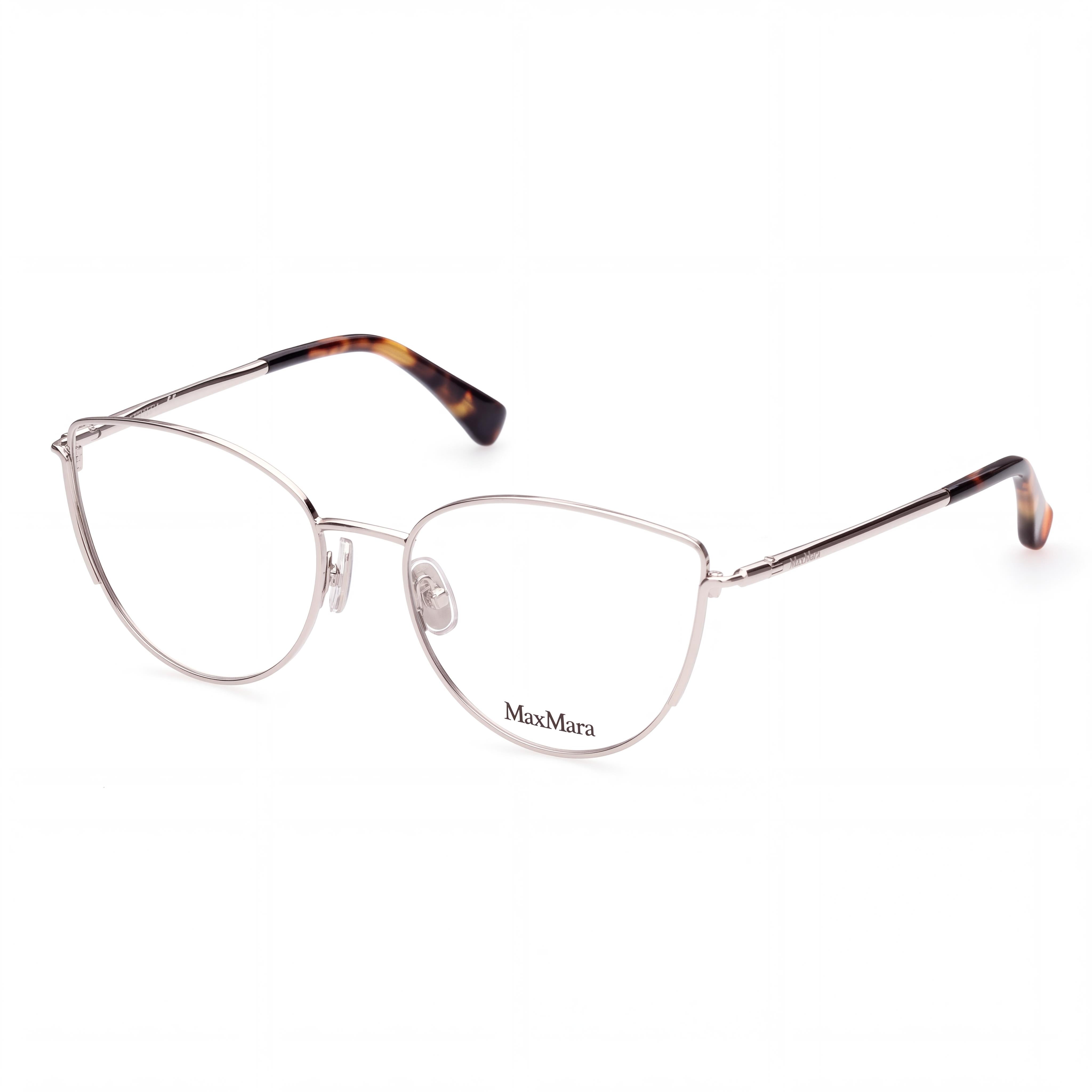 MaxMara Casual Women's Metal Eyeglasses with Transparent Lenses, Shiny Palladium Frame 54mm, Photo 1
