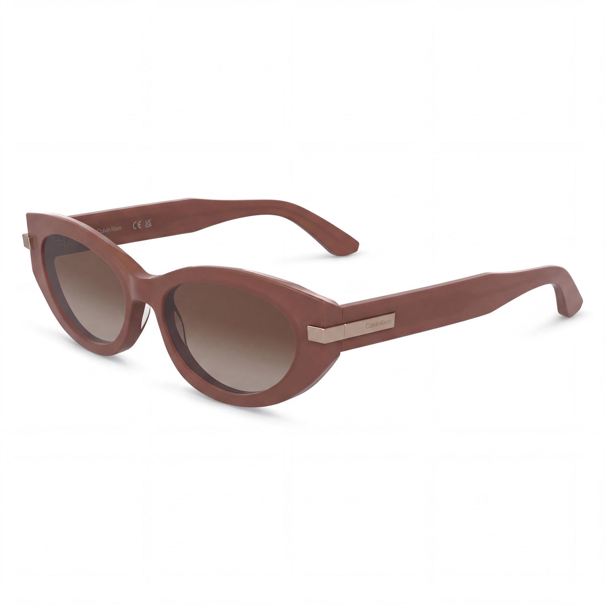 Calvin Klein Women's Opaline Pink Plastic Sunglasses with Brown Gradient UV Protected Non-Polarized Lenses 54mm, Photo 1