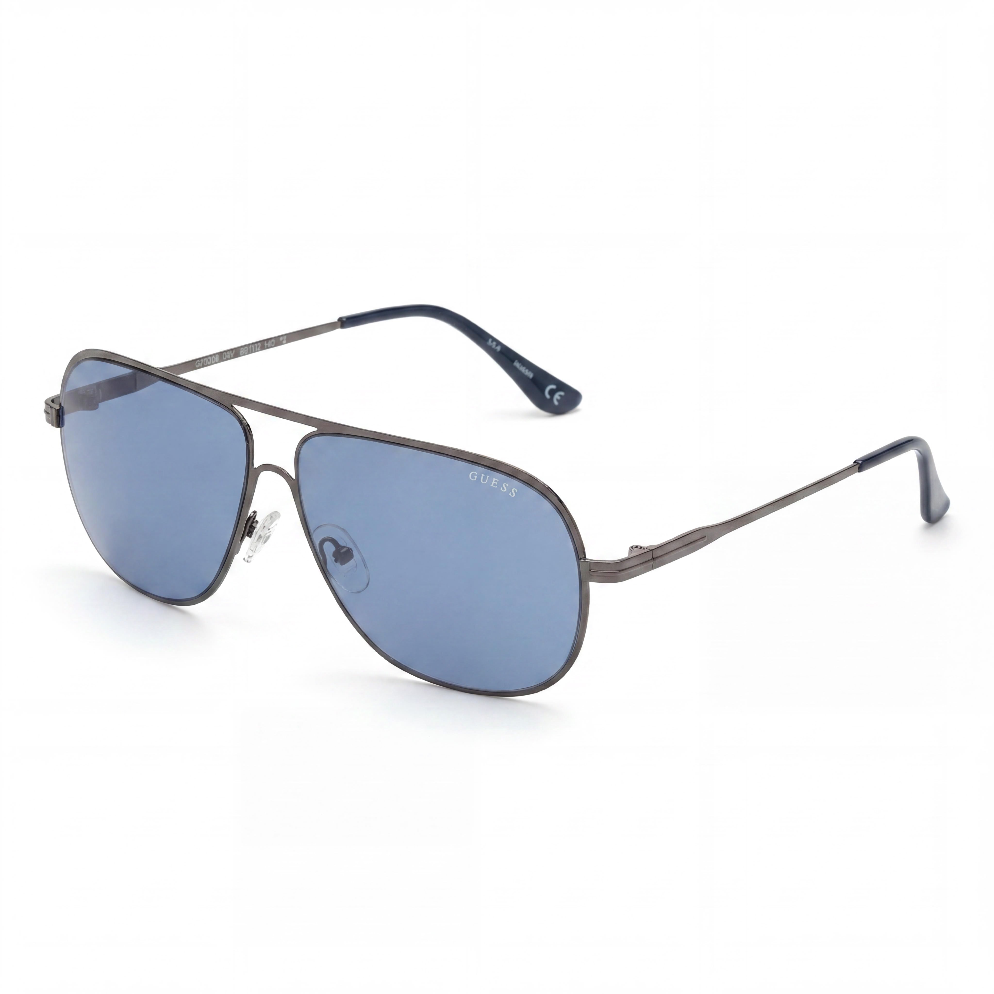 Guess Gf0208 Men's Metal Aviator Gunmetal Sunglasses 100% UV Protection, Photo 1