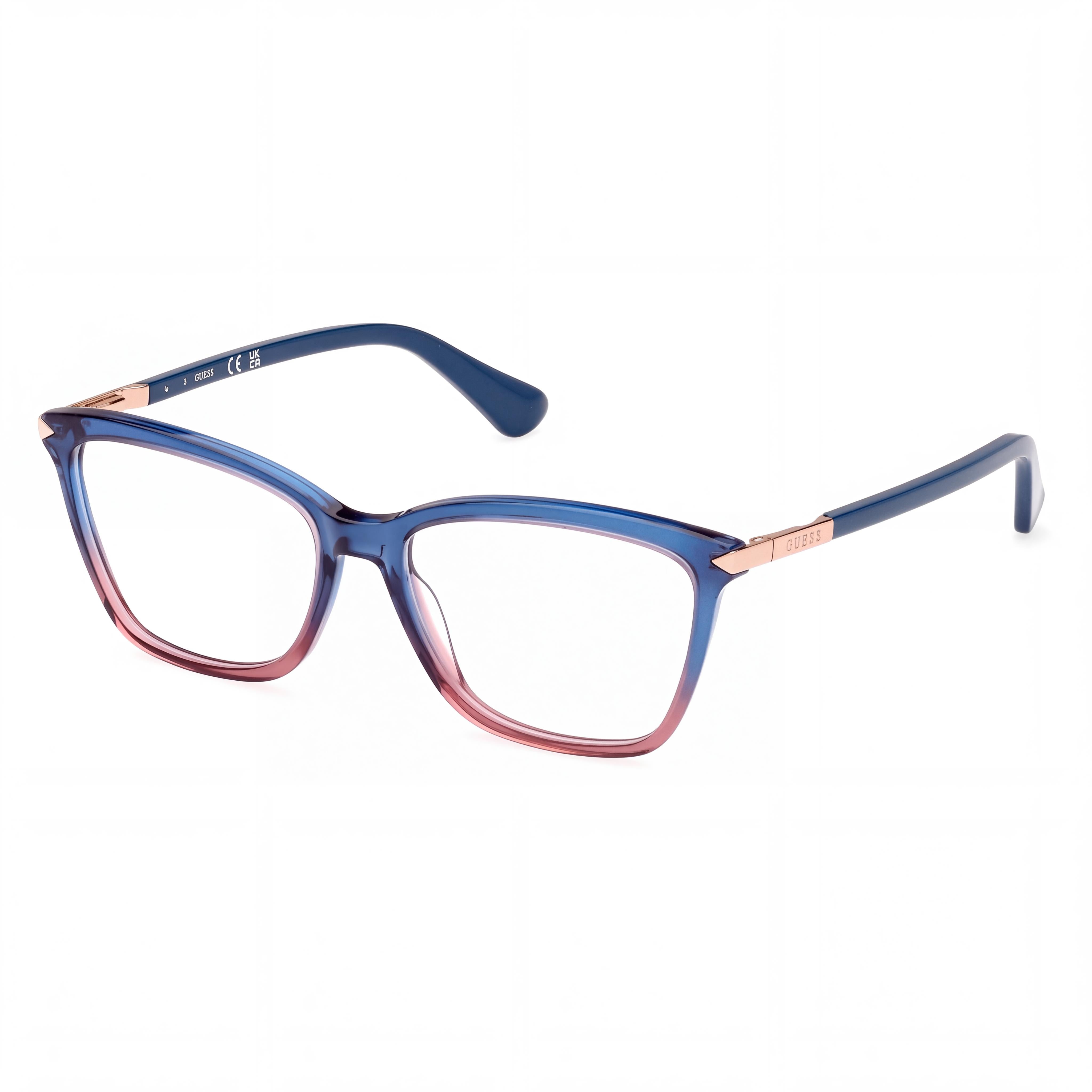 GUESS Gu2880 Women's Blue Plastic Optical Eyeglasses with Transparent Polycarbonate Lenses (140-15-41), Photo 1