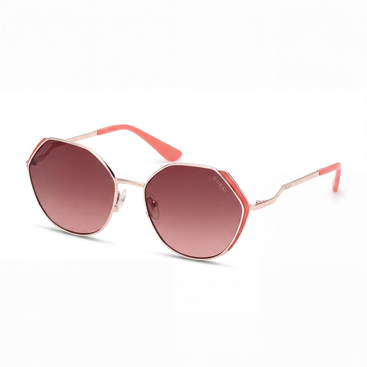 Gafas de sol GUESS GU7842 de metal para mujer, dorado rosa/marrón rosado sombreado, lentes marrón rosado sombreado, 58mm, Photo 1