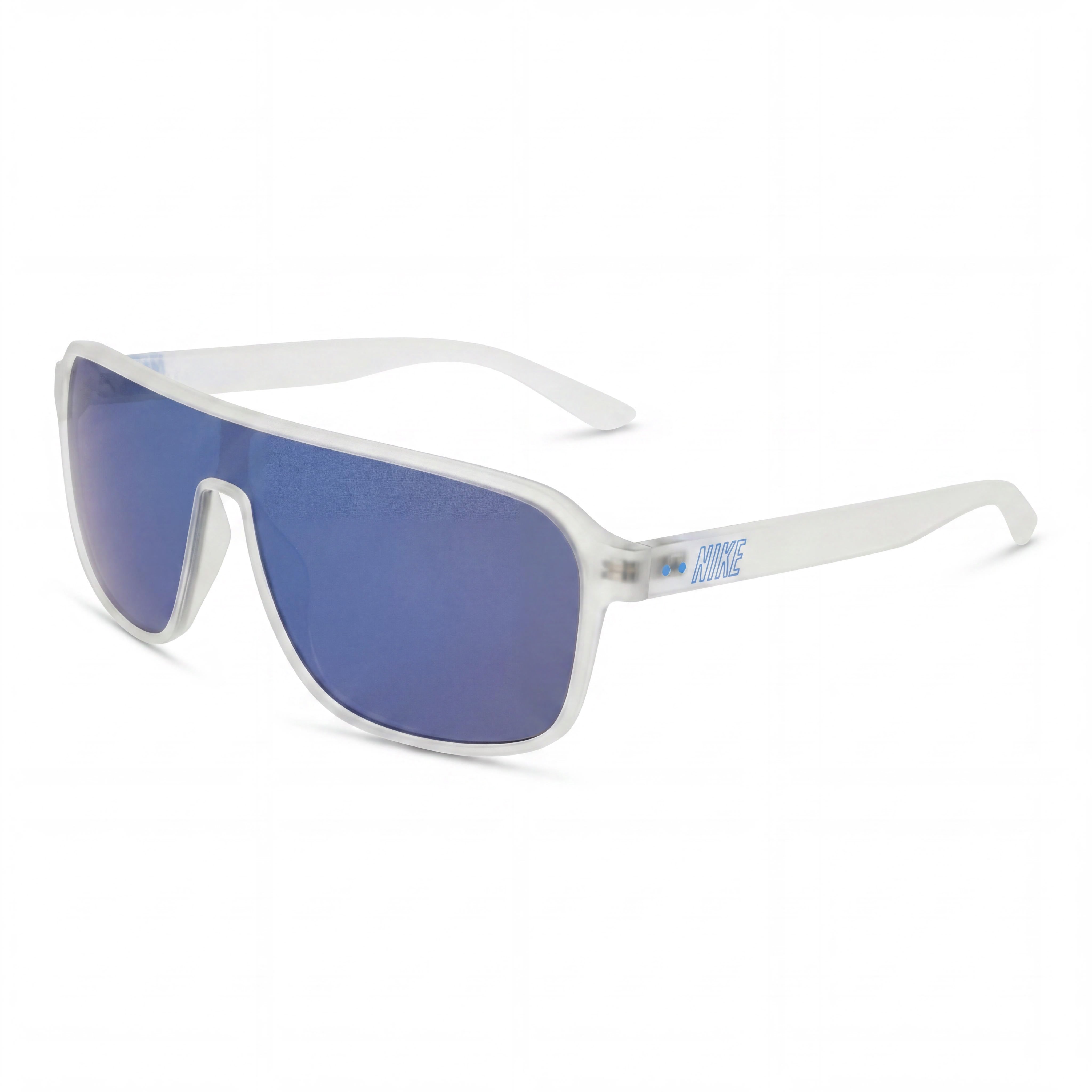 Nike Vintage Flyer Mirrored Unisex Matte Clear Blue Mirror Grey Blue Flash Plastic UV Protection Sunglasses 64-6-145mm, Photo 1