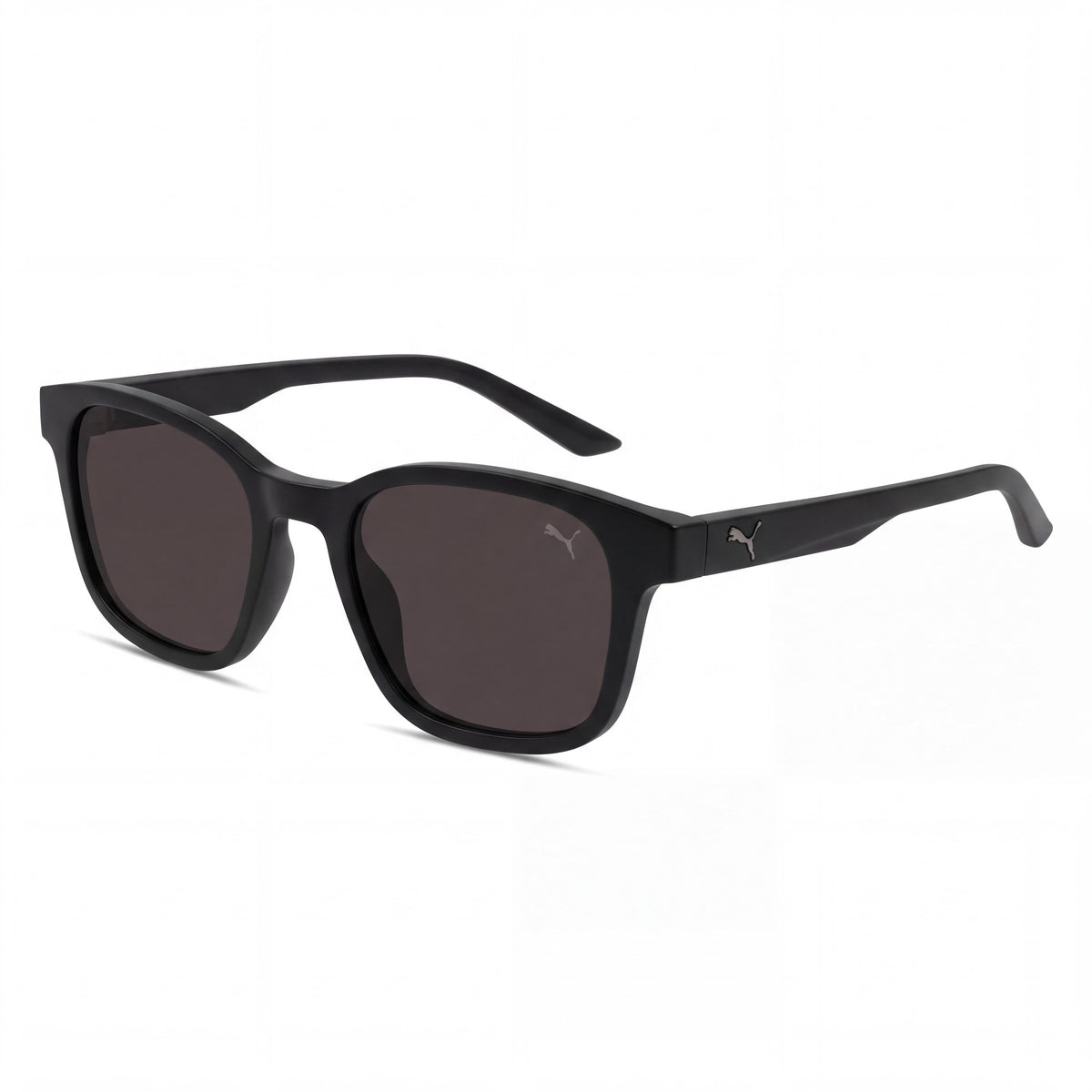 Gafas de sol para hombre PUMA 0385S de plástico inyectado negro con forma cuadrada y lentes grises no polarizadas de 52 mm, Photo 1