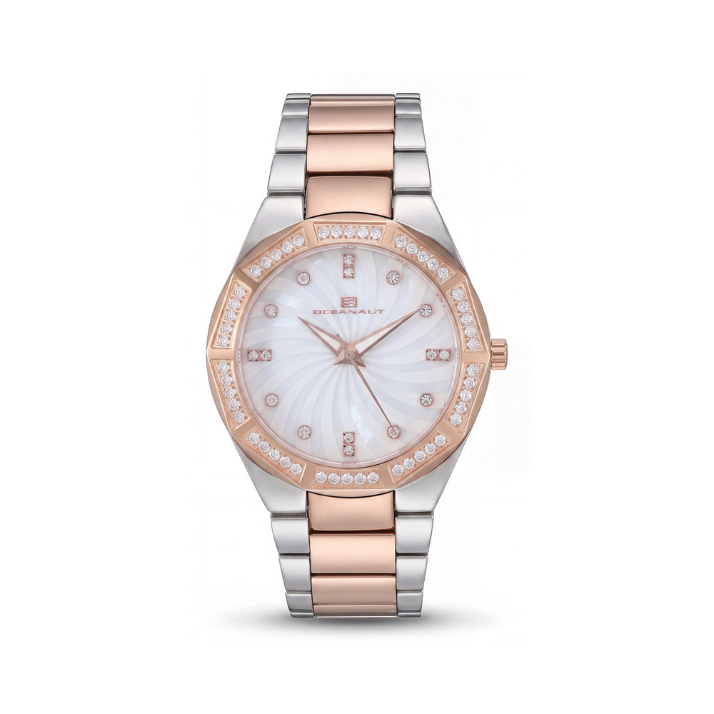 Oceanaut OC0251 Athena Women's Watch, White Mother of Pearl Dial with Crystal-Embellished Bezel and Markers