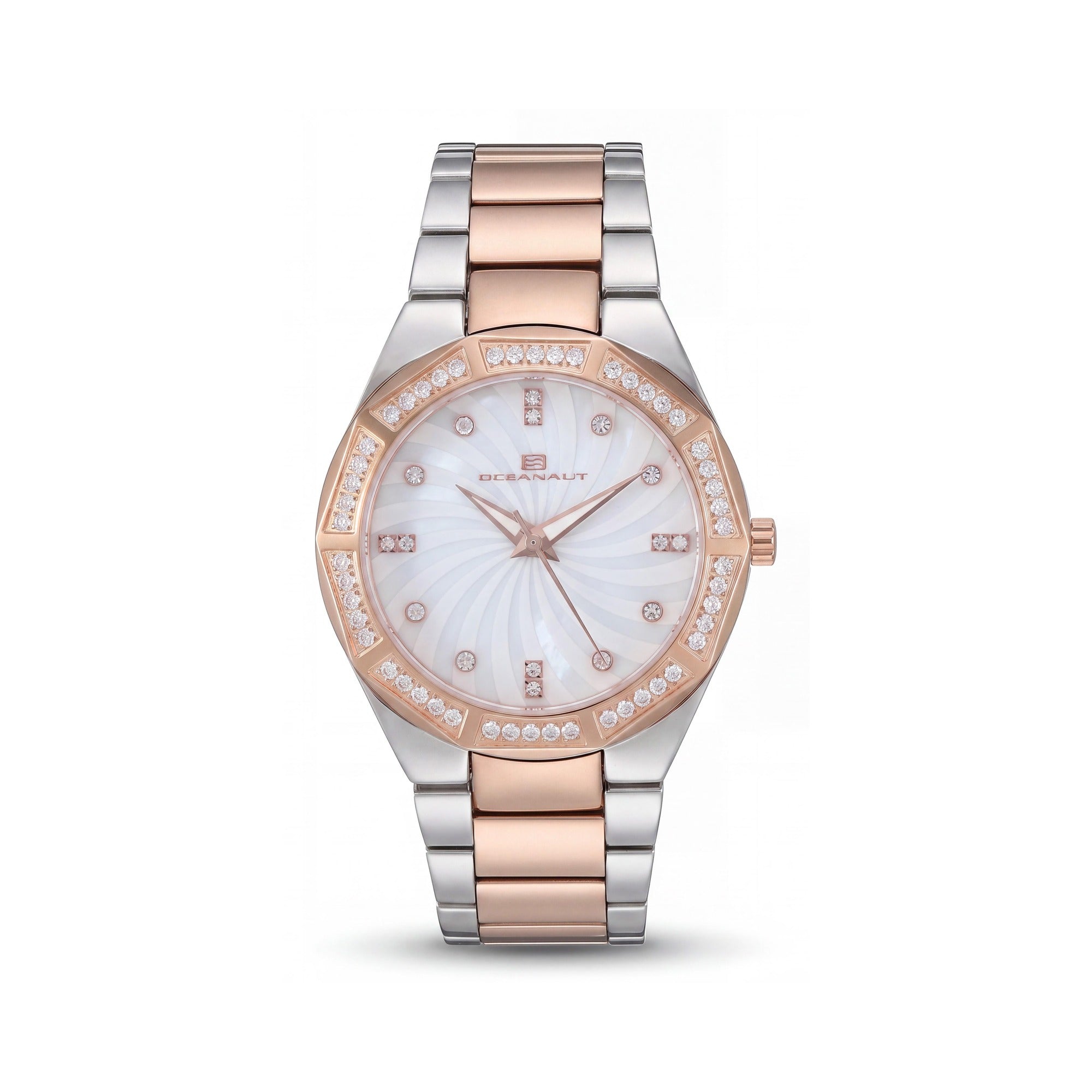Oceanaut OC0251 Athena Women's Watch, White Mother of Pearl Dial with Crystal-Embellished Bezel and Markers, Photo 1
