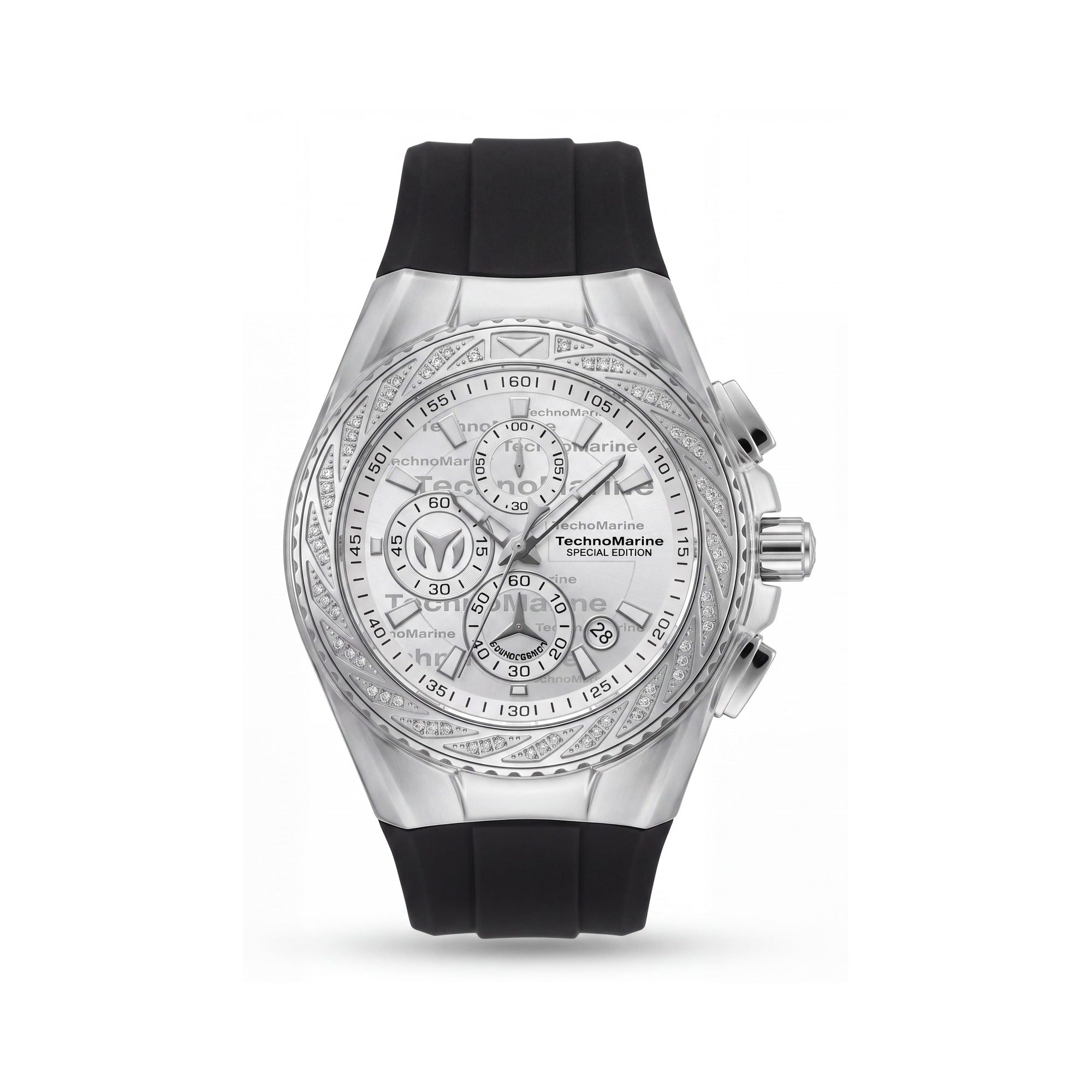 Technomarine Cruise TM-125014 Unisex Quartz 44mm Silver Stainless Steel Watch, Silicone Strap, 20 ATM, Photo 1