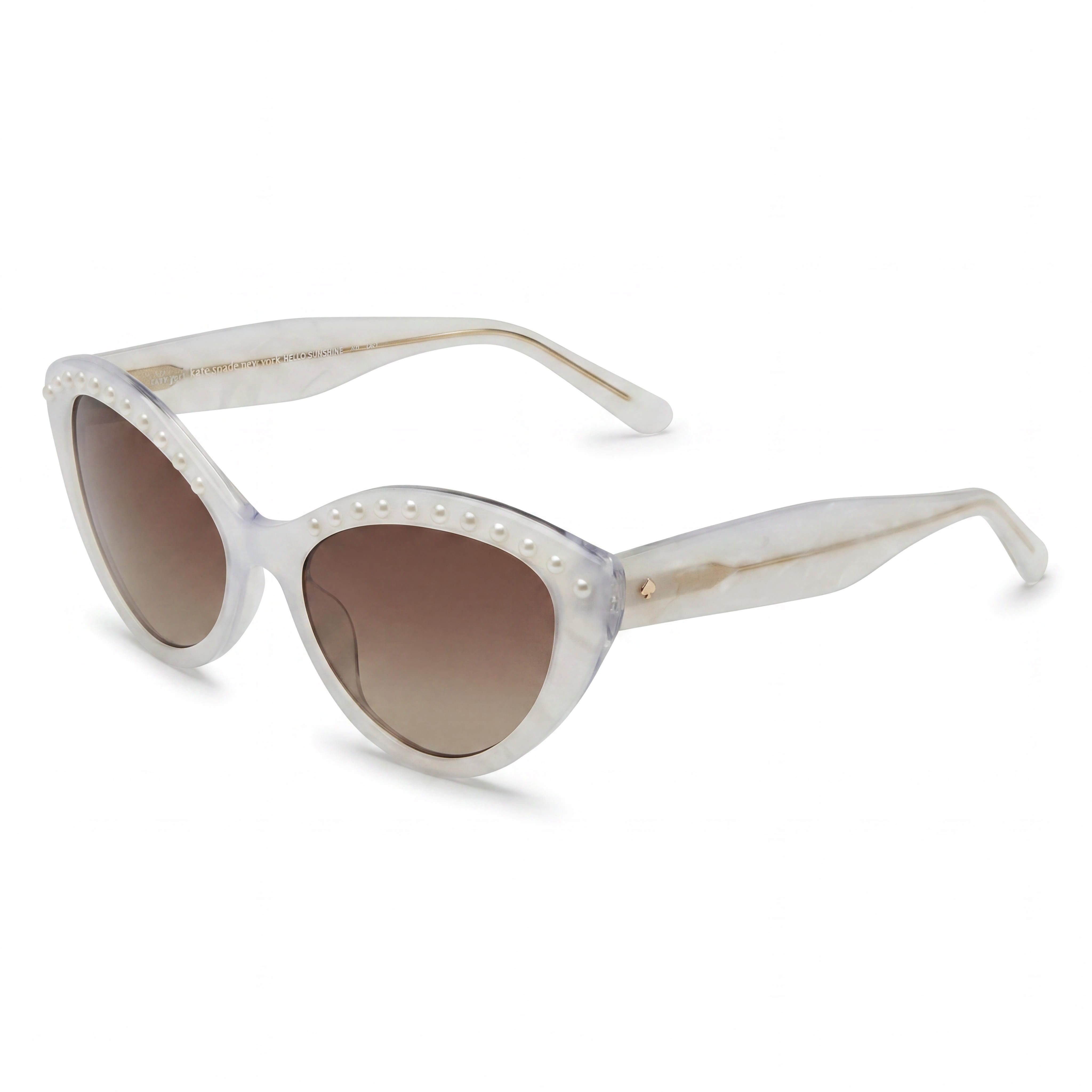 Gafas de sol Kate Spade New York JUNI/G/S PEARL para mujer, de acetato blanco y marrón, con protección UV, 55 mm, Photo 1