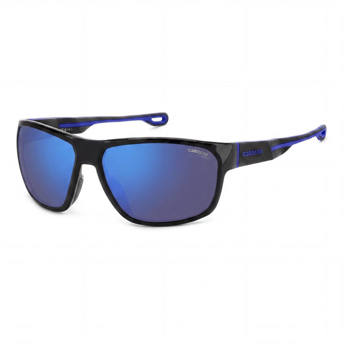 Gafas de sol Carrera Casual para hombre, de poliamida ecológica, color negro y azul, lentes multicapa azules, 100 % protección UV, 63-16-135, Photo 1