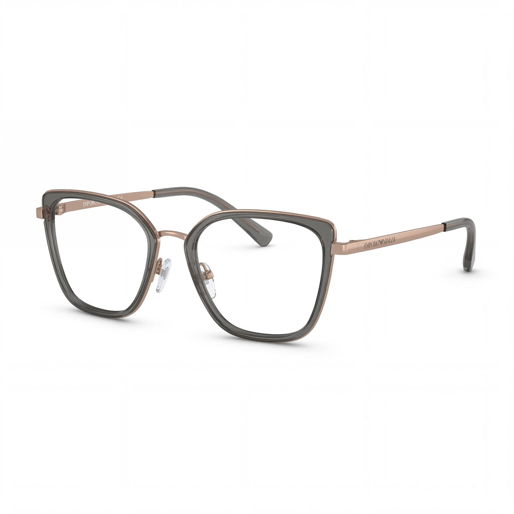 Emporio Armani Ea1152 Women's Cat Eye Metal Prescription Eyeglasses Shiny Rose Gold Grey 50-17-140