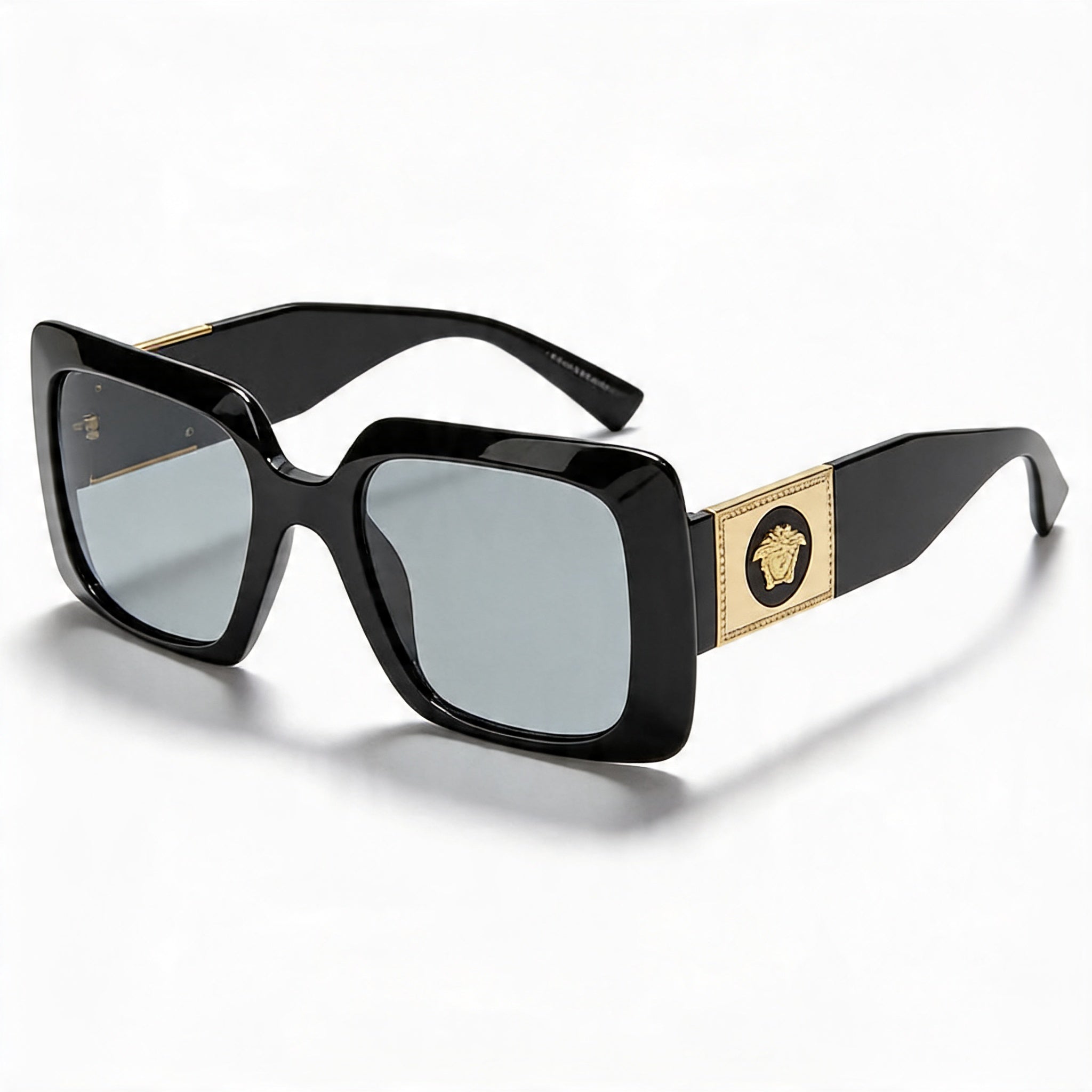 Versace Classic Unisex Plastic Non-Polarized UV Protected Sunglasses, Black Dark Grey/Grey Lens 54mm, Photo 1