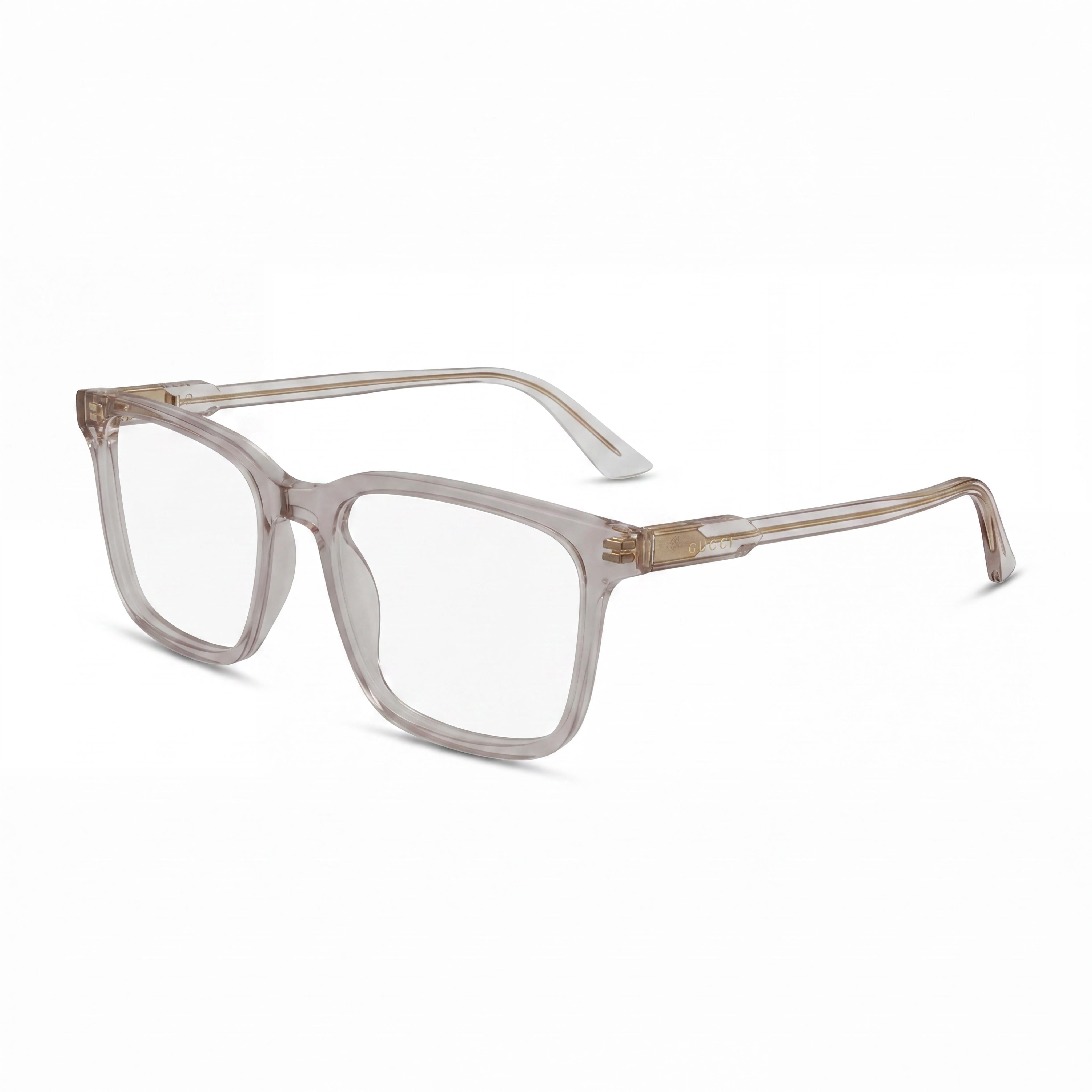 Gucci Gg1120o-007 Gafas de Sol Unisex Rectangulares de Montura Completa en Acetato Transparente Gris 55mm, Photo 1