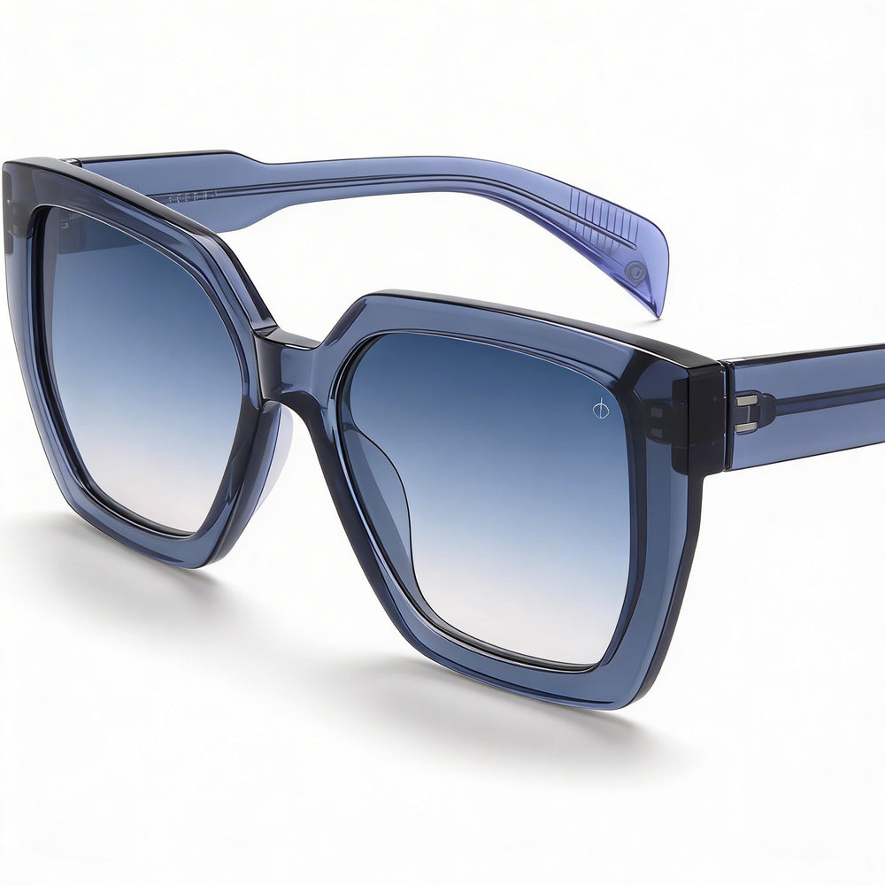 Gafas de sol Rag & Bone Rnb1052/S para mujer, acetato gris, doble tono azul melocotón, sin polarizar, protección UV, 54 mm