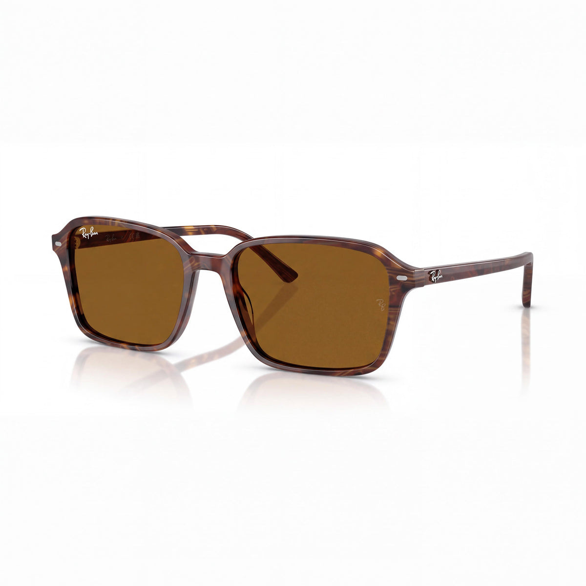 Gafas de sol Ray-Ban RB2231 Raimond unisex, montura transparente color marrón fantasía, lentes de cristal marrón, protección 100% UV, 58 mm, Photo 1