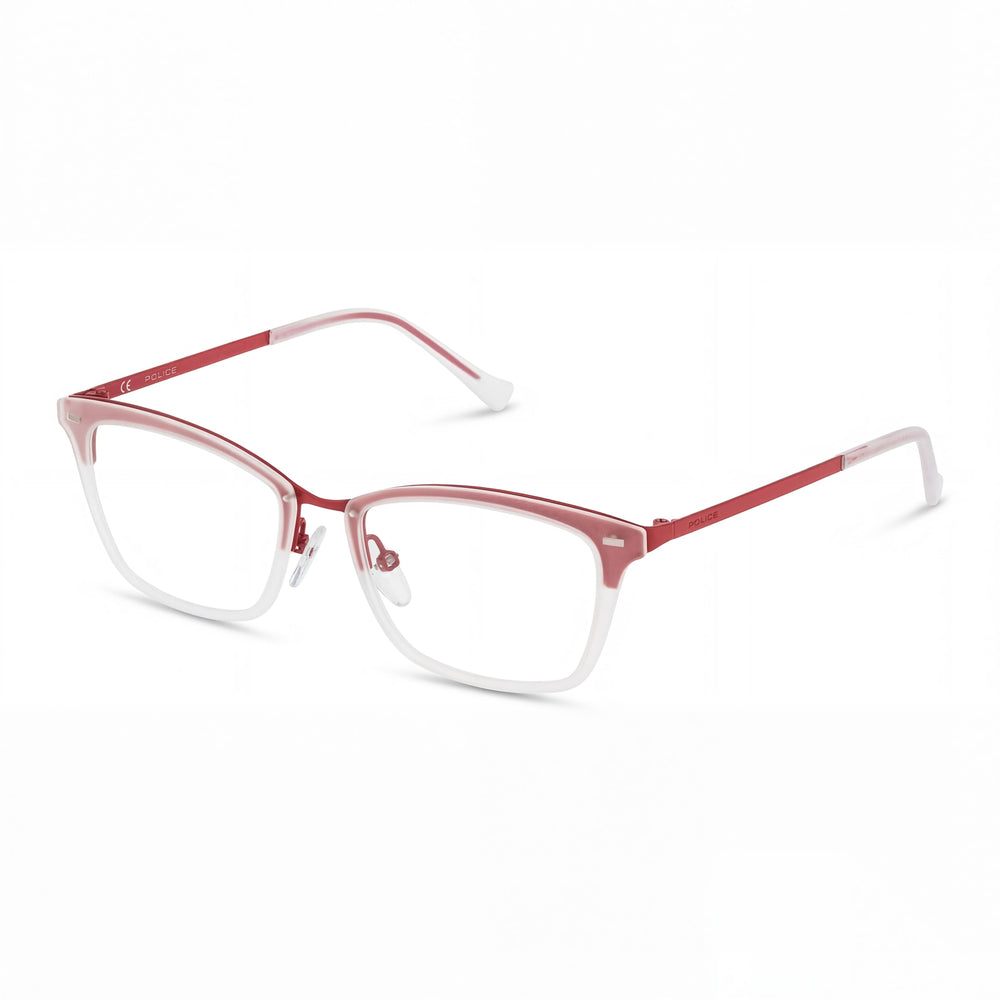 Gafas Police Modern para mujer, color rojo mate, con inyección de metal y lentes semimate en rojo, de 51 mm