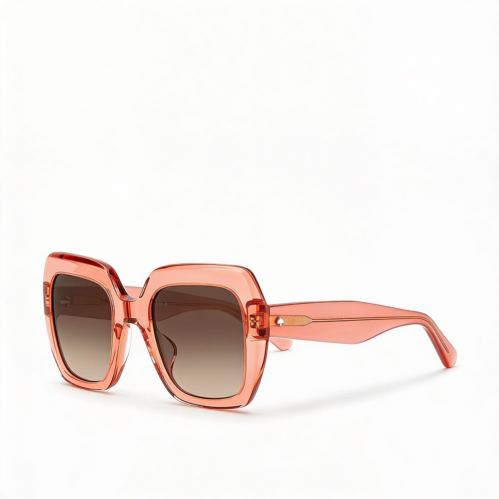 Gafas de sol Kate Spade New York NAOMI/S de acetato color melocotón y marrón oscuro degradado con protección UV para mujer, 52 mm