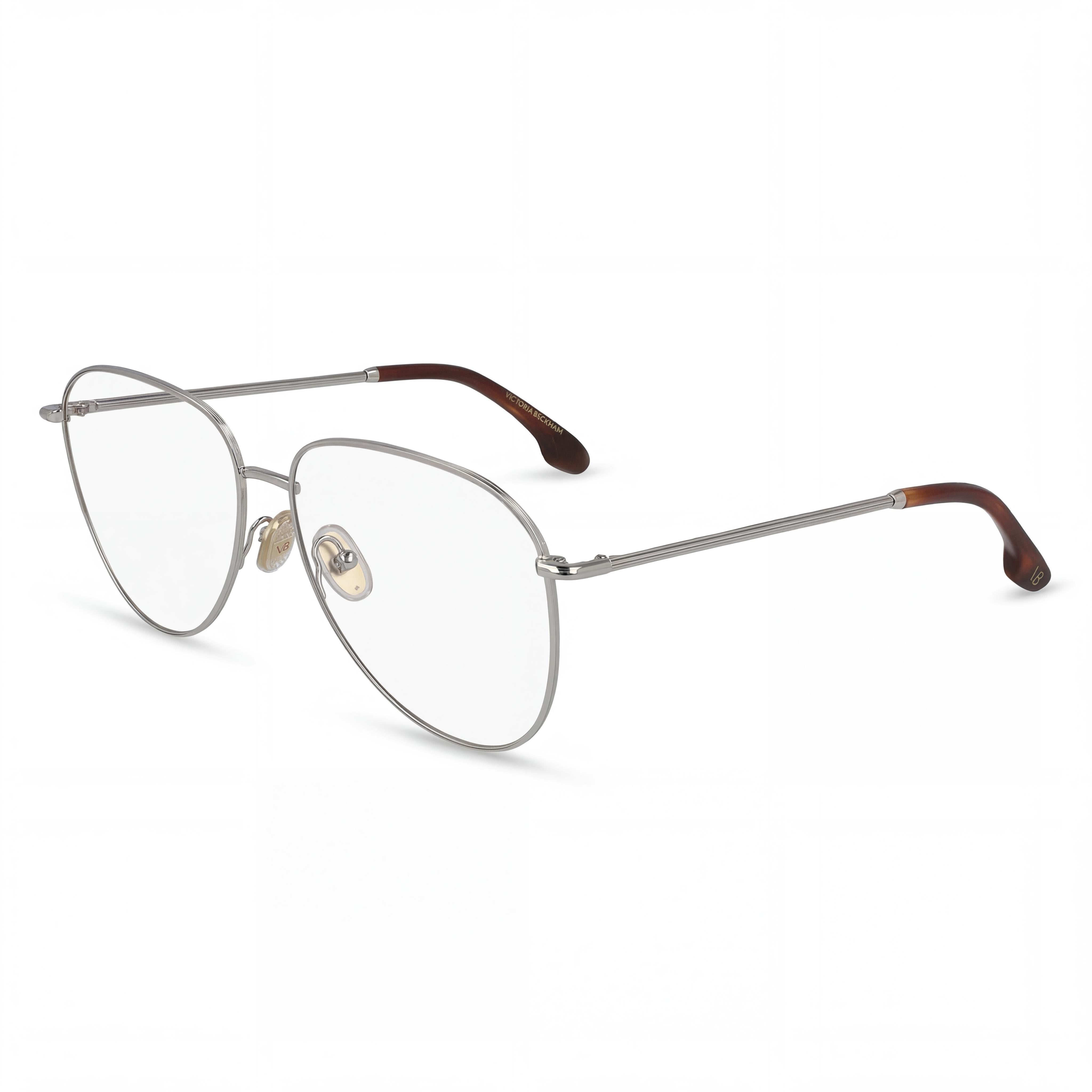 Gafas de sol Victoria Beckham unisex modernas con montura de acetato plateada y lentes de policarbonato (ancho de 57 mm), Photo 1