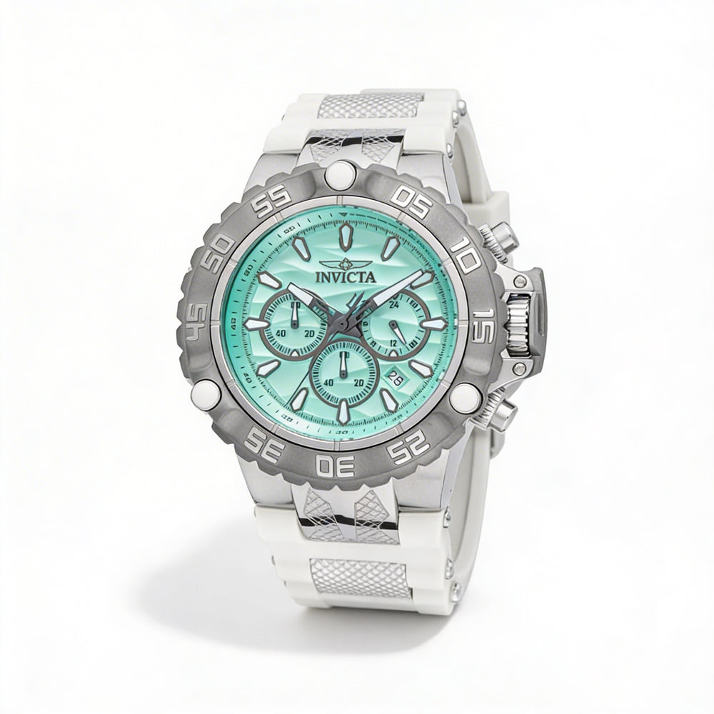 Invicta Subaqua - Poseidon 48557 Men's 55mm Stainless Steel Quartz Chronograph Watch with Blue Dial & Silicone Strap
