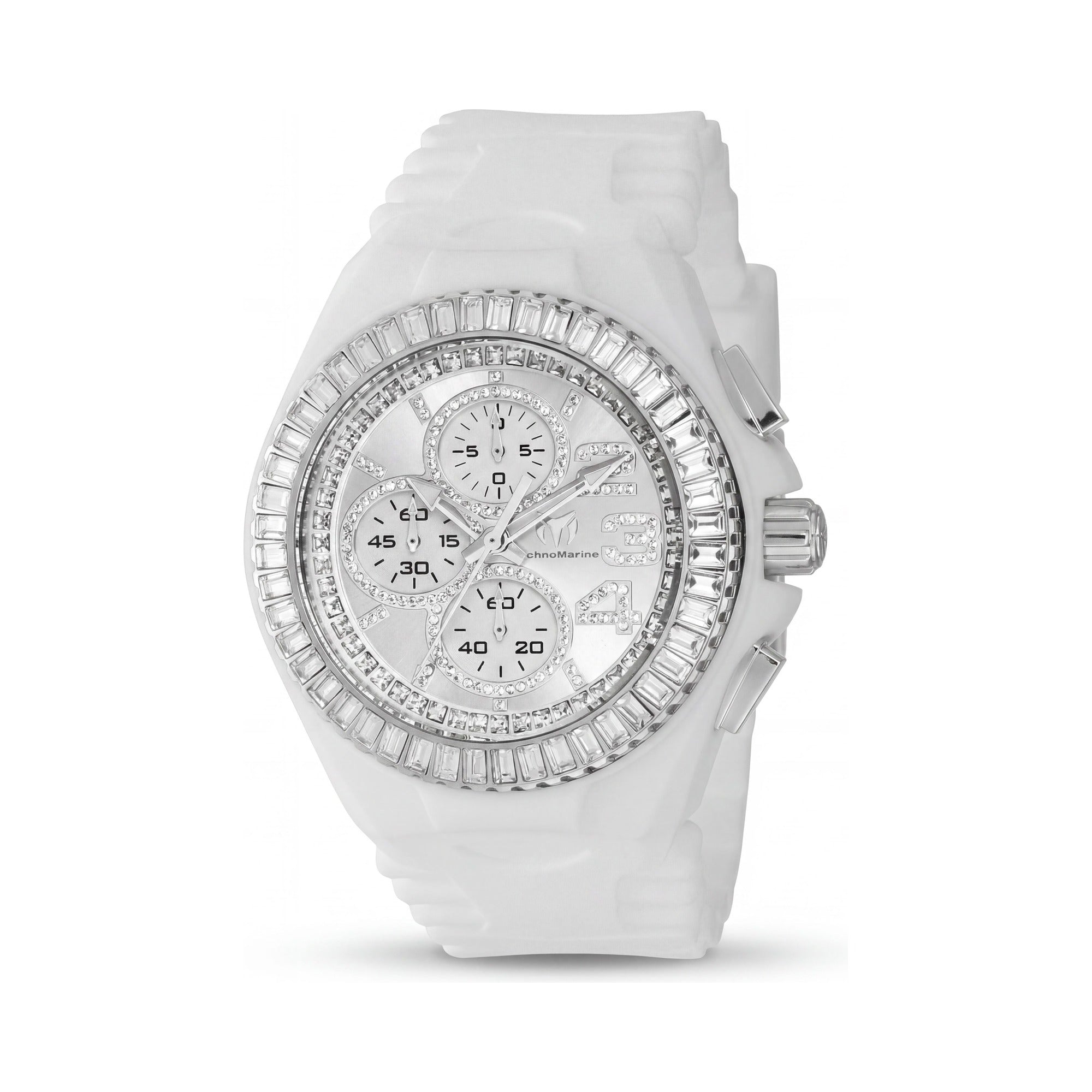 Technomarine Cruise TM-121181 Unisex Chronograph Quartz Watch 45mm Silver Stainless Steel, Silicone Strap, Photo 1