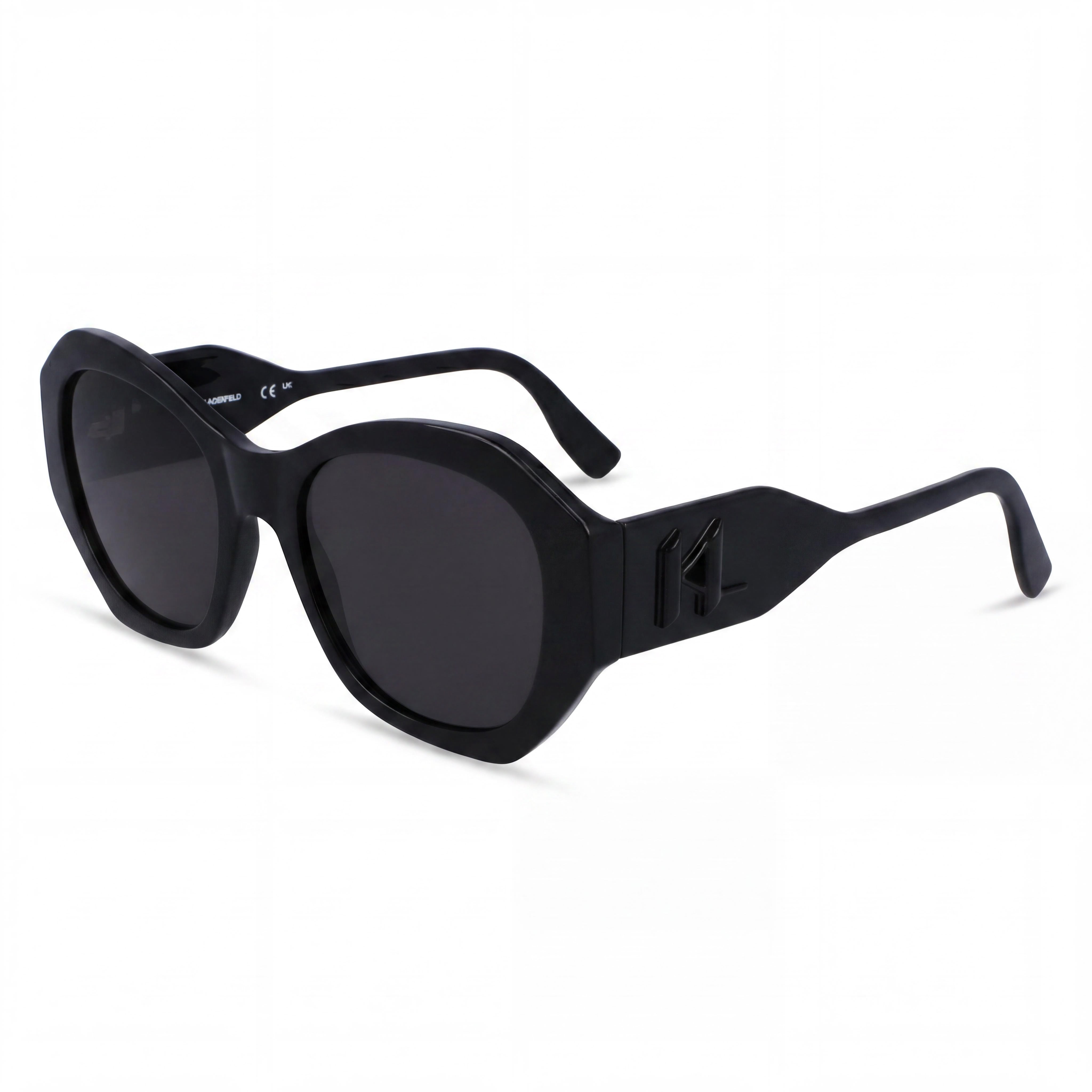 KARL LAGERFELD KL6146S N Gafas de Sol Redondas para Mujer de Plástico Negro con Lentes Negras, 54mm Protección UV, Photo 1