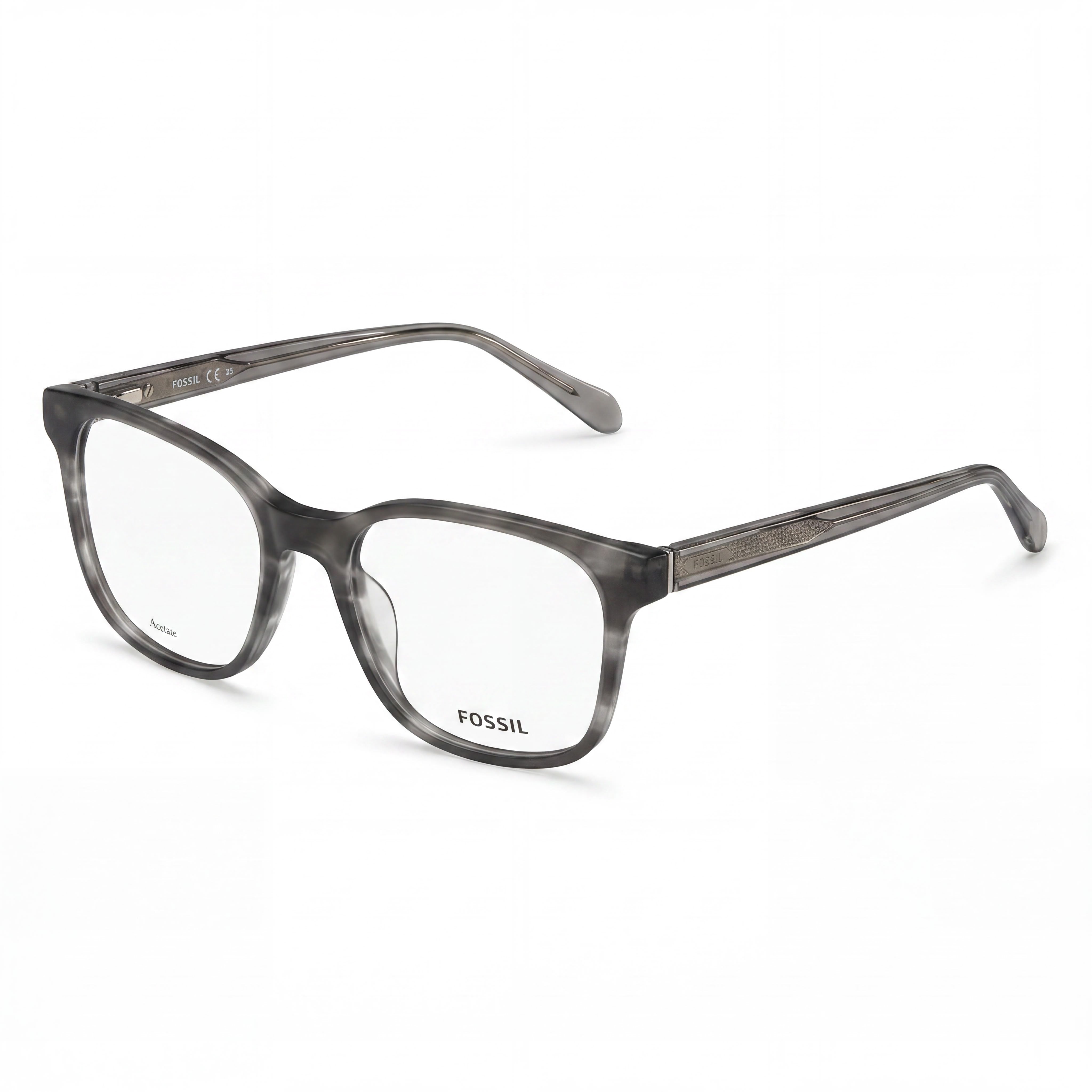 Fossil Fos 7135/G Plastic Frame, Polycarbonate Non-Polarized Lenses, Grey Horn, Unisex 53mm Sunglasses, Photo 1