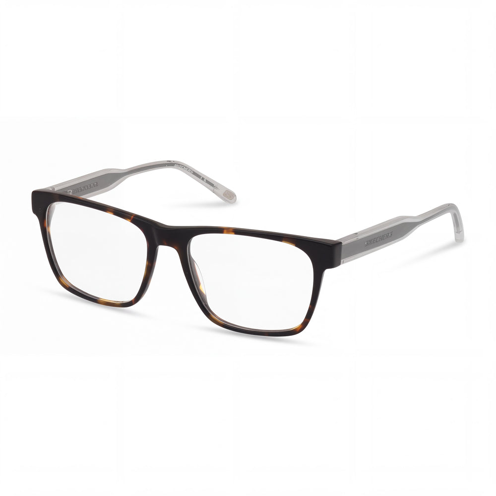 Skechers Women's Se3384 Dark Havana Plastic Frame Eyeglasses with Non-Polarized Lenses 54-17-145mm