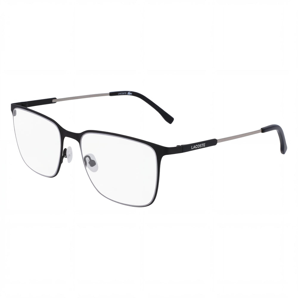 Lacoste Casual Men's Matte Black Ophthalmic Eyeglasses with Transparent Plastic Lenses 55-18-145