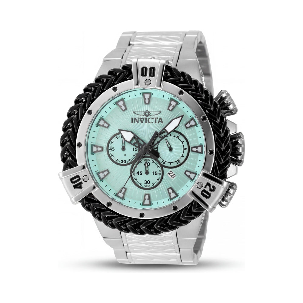 Reloj Invicta Bolt 48159 para hombre, cronógrafo de cuarzo, pulsera de acero inoxidable plateado de 54 mm con esfera azul