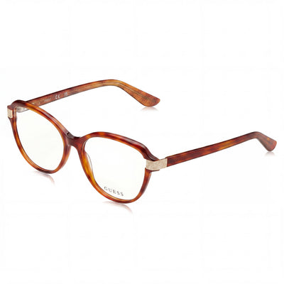 GUESS Modern Women's Eyeglasses with Blonde Havana Plastic Frame and Clear Polycarbonate Lenses 55-16-140