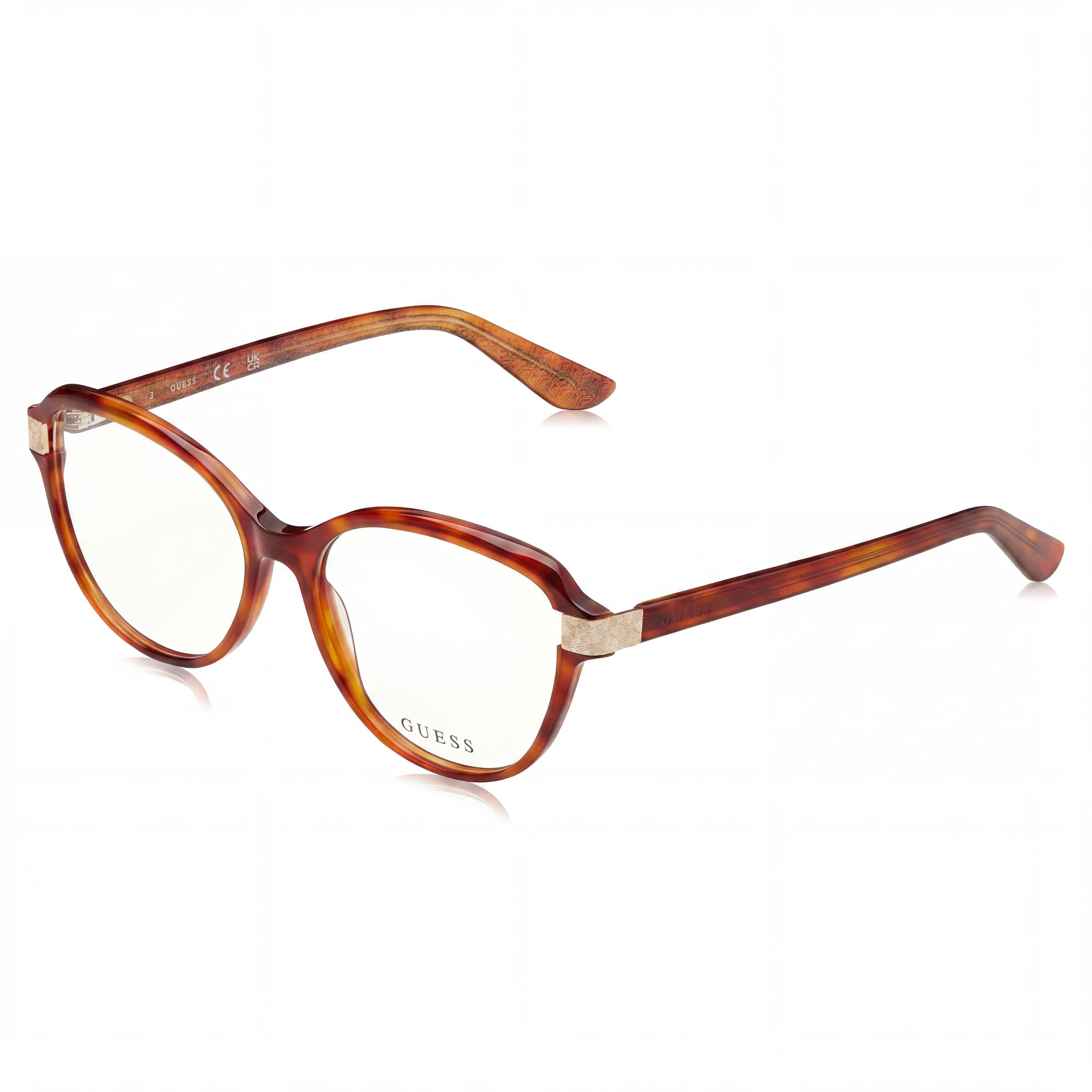 GUESS Modern Women's Eyeglasses with Blonde Havana Plastic Frame and Clear Polycarbonate Lenses 55-16-140, Photo 1