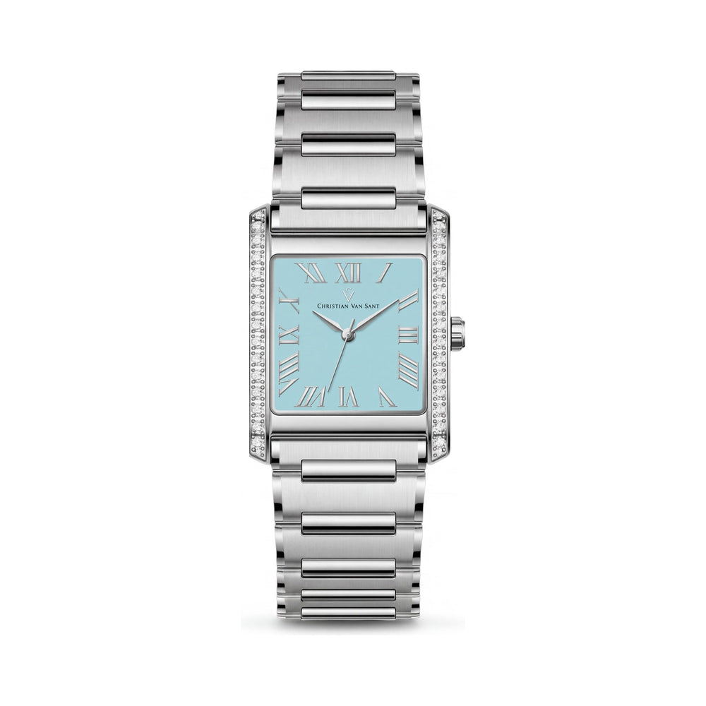 Christian Van Sant CV1282 Women's Silver Stainless Steel Blue Dial Quartz Movement Water Resistant Watch