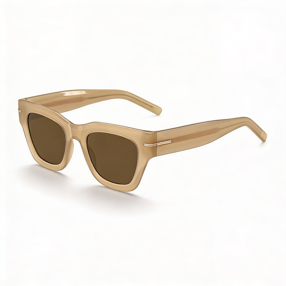 Hugo Boss Contemporary Women's Acetate Frame Polycarbonate Lens UV Protection Sunglasses, Beige, 51mm