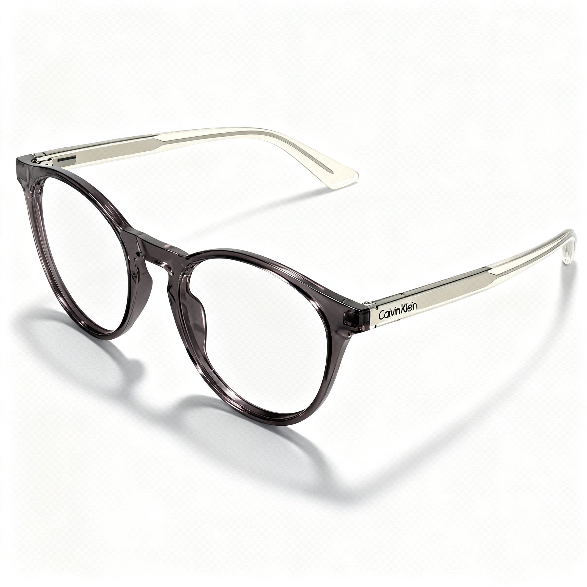 Calvin Klein Ck23549 Women's Round Full Rim Optical Eyeglasses with Injected Plastic Frame, Grey, 50mm