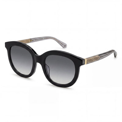 Kate Spade New York Lillian/G/S Gafas de sol de mujer cuadradas de acetato negro con protección UV y lentes grises oscuras de 53mm