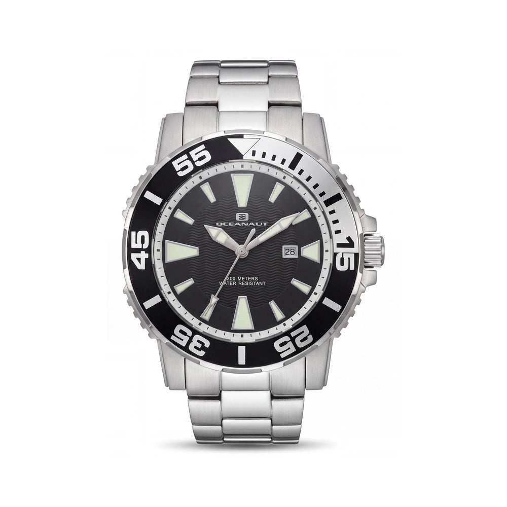Oceanaut Men's OC2911 Marletta 48mm Black Dial Stainless Steel Watch with Date & Rotating Bezel